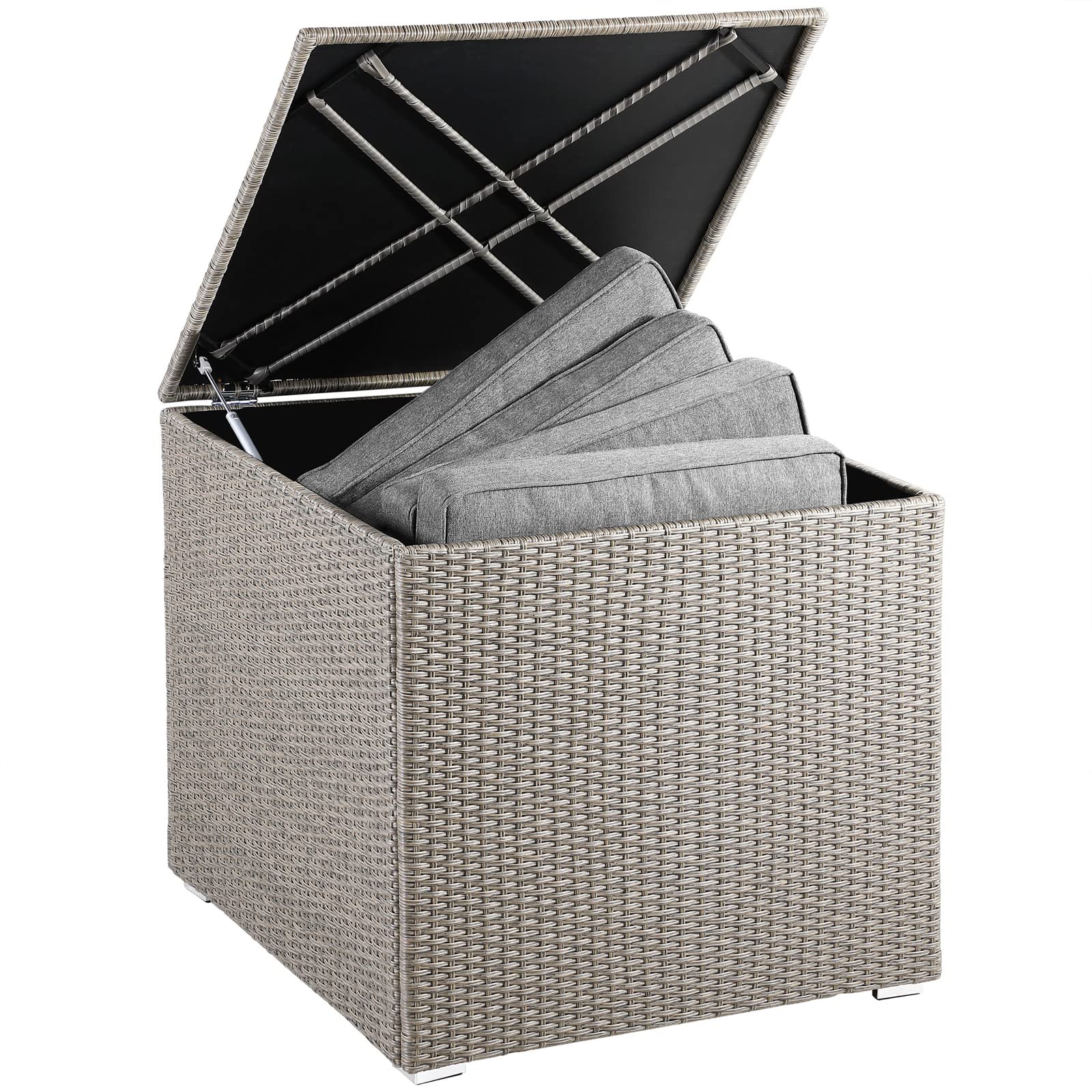 Casaria® Baule da Giardino 318 L Impermeabile 75x75x70cm Contenitore Esterno Polyrattan Beige