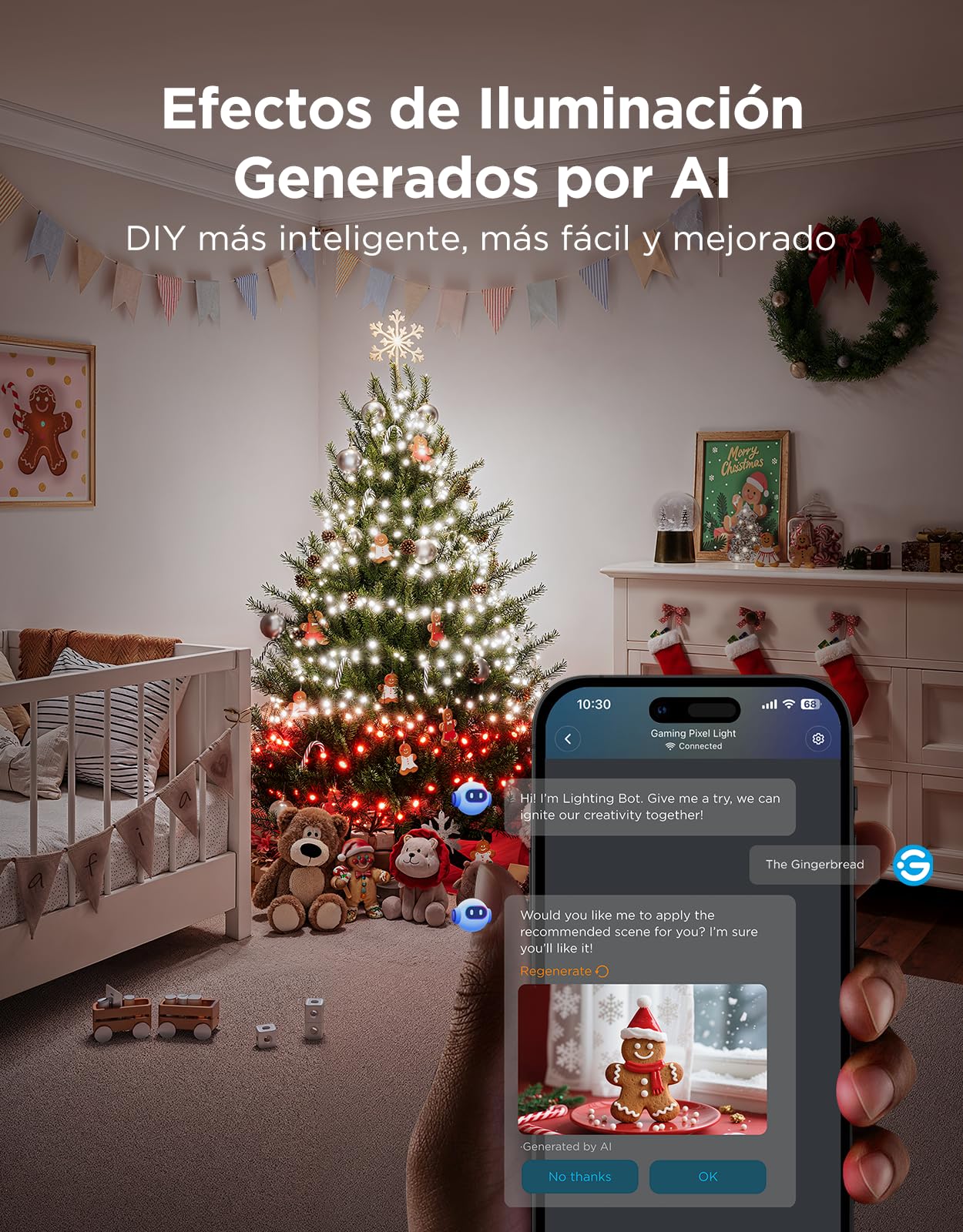 Govee Christmas Sparkle String Lights 20M, Control por Aplicación con Alexa | Decoraciones Navideñas para Interiores, Luces RGBWIC de con 250 LEDs, Más de 140 Modos de Escena