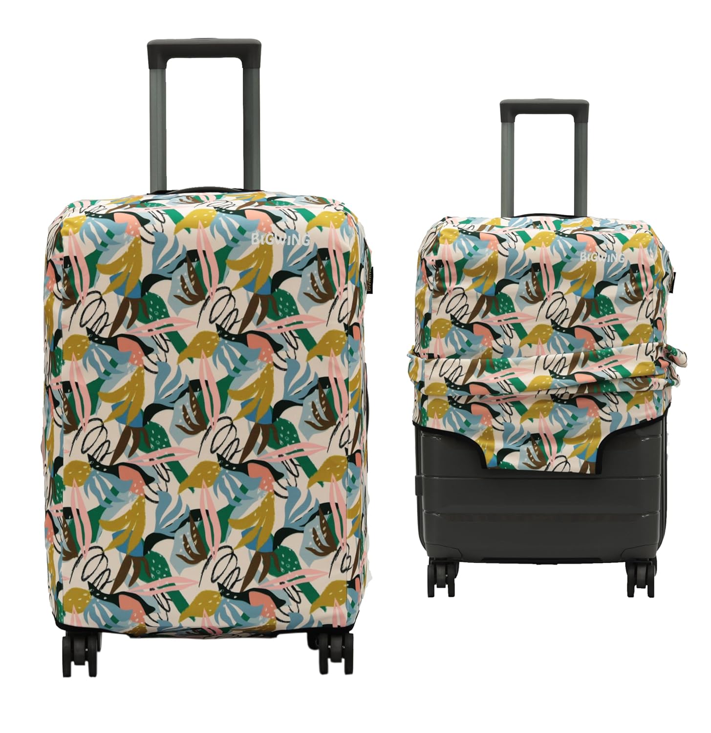 Bigwing Protective Cover in Polyester Fabric with Botanical Print | 55 cm 20 inches small size | Hard Luggage Trolley Bag Cover (Fits Fiber-Plastic Trolley Bags Only) Bigwing Protective Cover in Polyester Fabric with Botanical Print | 55 cm 20 inches small size | Hard Luggage Trolley Bag Cover (Fits Fiber-Plastic Trolley Bags Only)