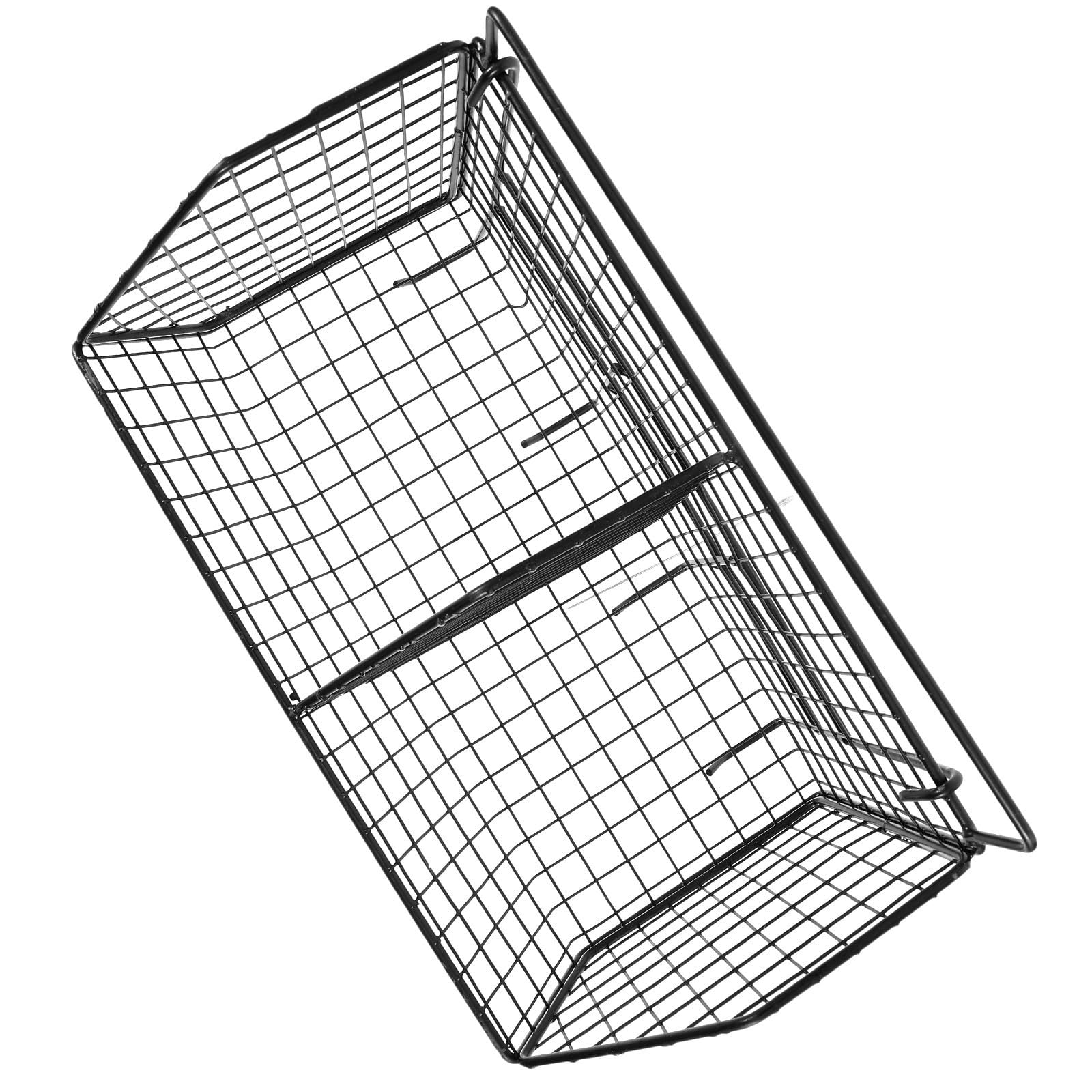 Cesta colgante de cocina en acero al carbono con compartimentos dobles 1