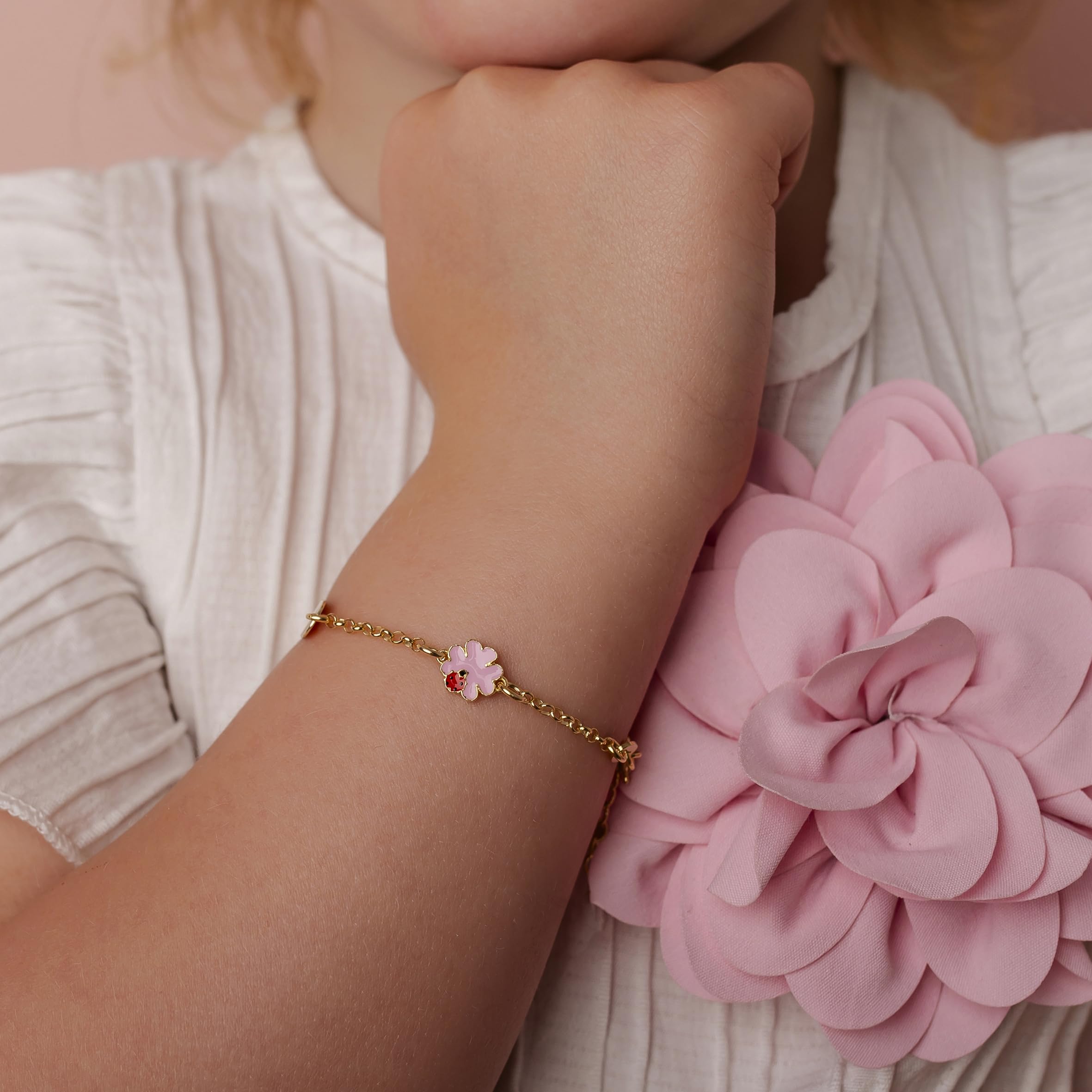 Sakrami Pulsera de Plata 925 Placa Grabable para Niños con Trébol Esmaltado + Caja de Regalo Personalizada - Pulsera para Nacimiento Comunión o Bautismo