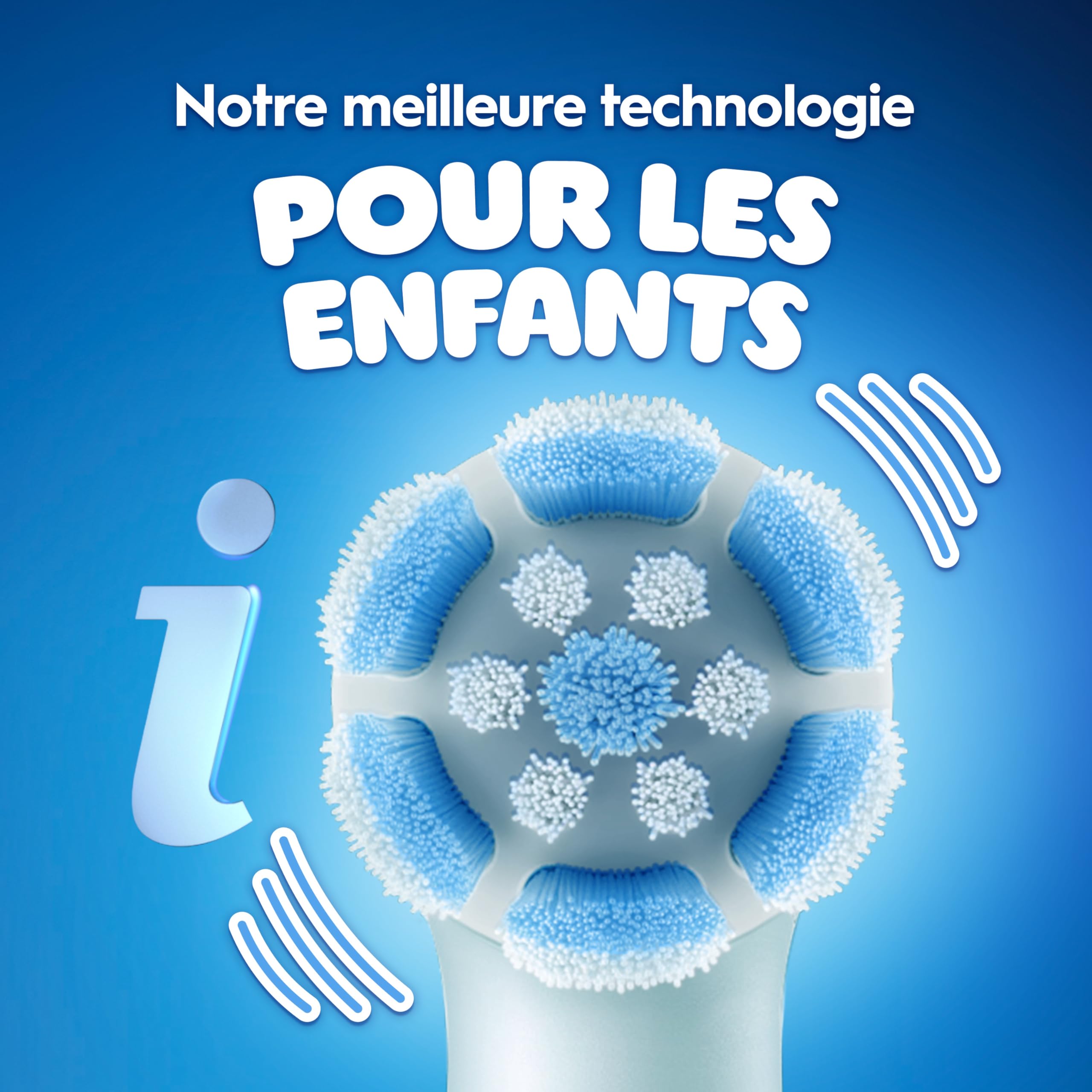 Oral-B Brosse à Dents Electrique iO Kids, Brossette, Version Stitch, Bleue – 3 Modes de Brossage en Douceur pour Enfants de 6 Ans, Minuteur Musical, Embout Rond de Rechange, Etui, en Carton