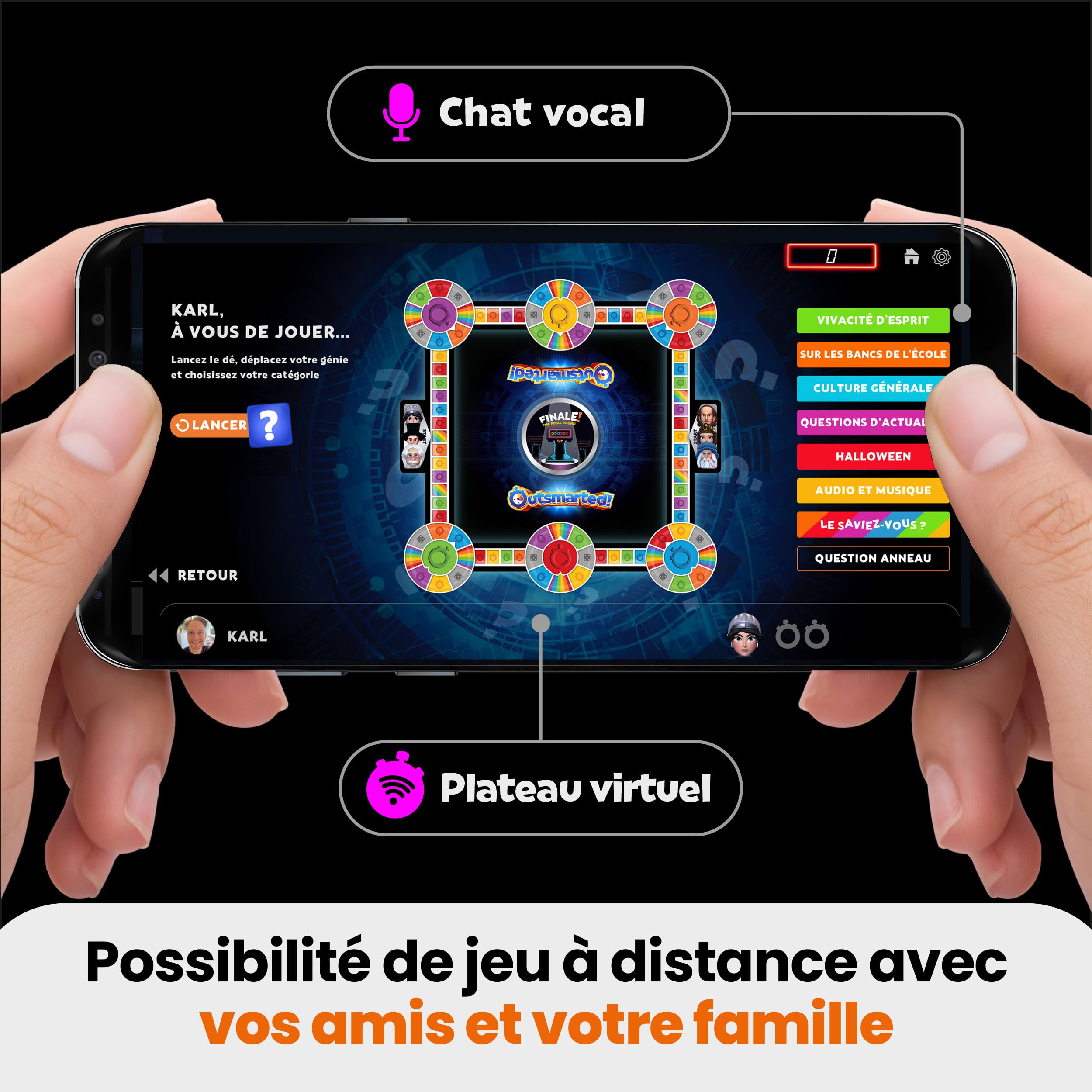 Outsmarted Édition Méga - 10 catégories Bonus passionnantes | Enfants, Ados & Adultes | Une soirée Jeu Nouvelle génération en Famille ou Entre Amis | 2 à 24 Joueurs | À partir de 8 Ans