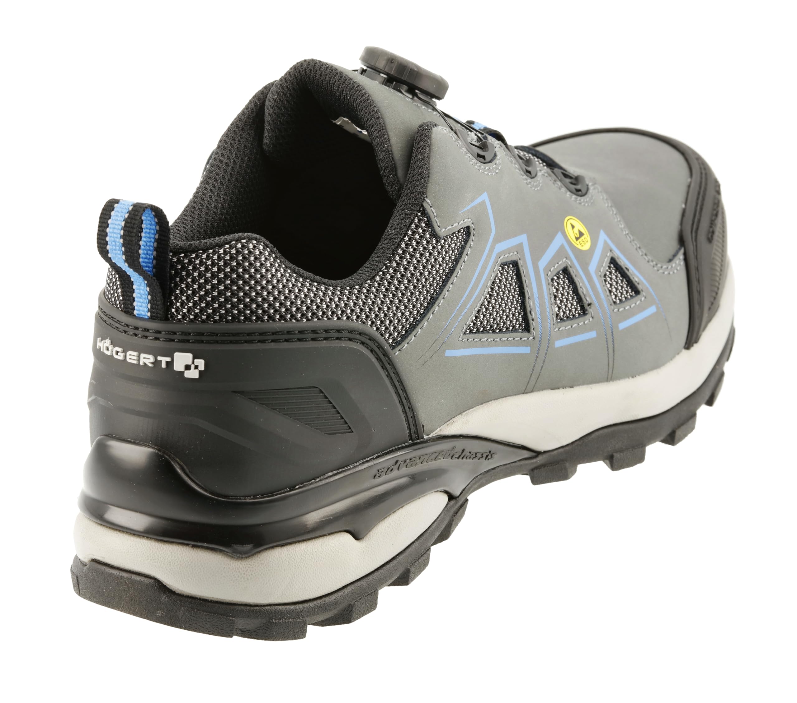 Högert Technik, Fulde Sicherheitsschuhe Lace System S3s SR FO ESD Grau/Blau 40, Scarpe Antinfortunistiche, Grigio Blu, EU