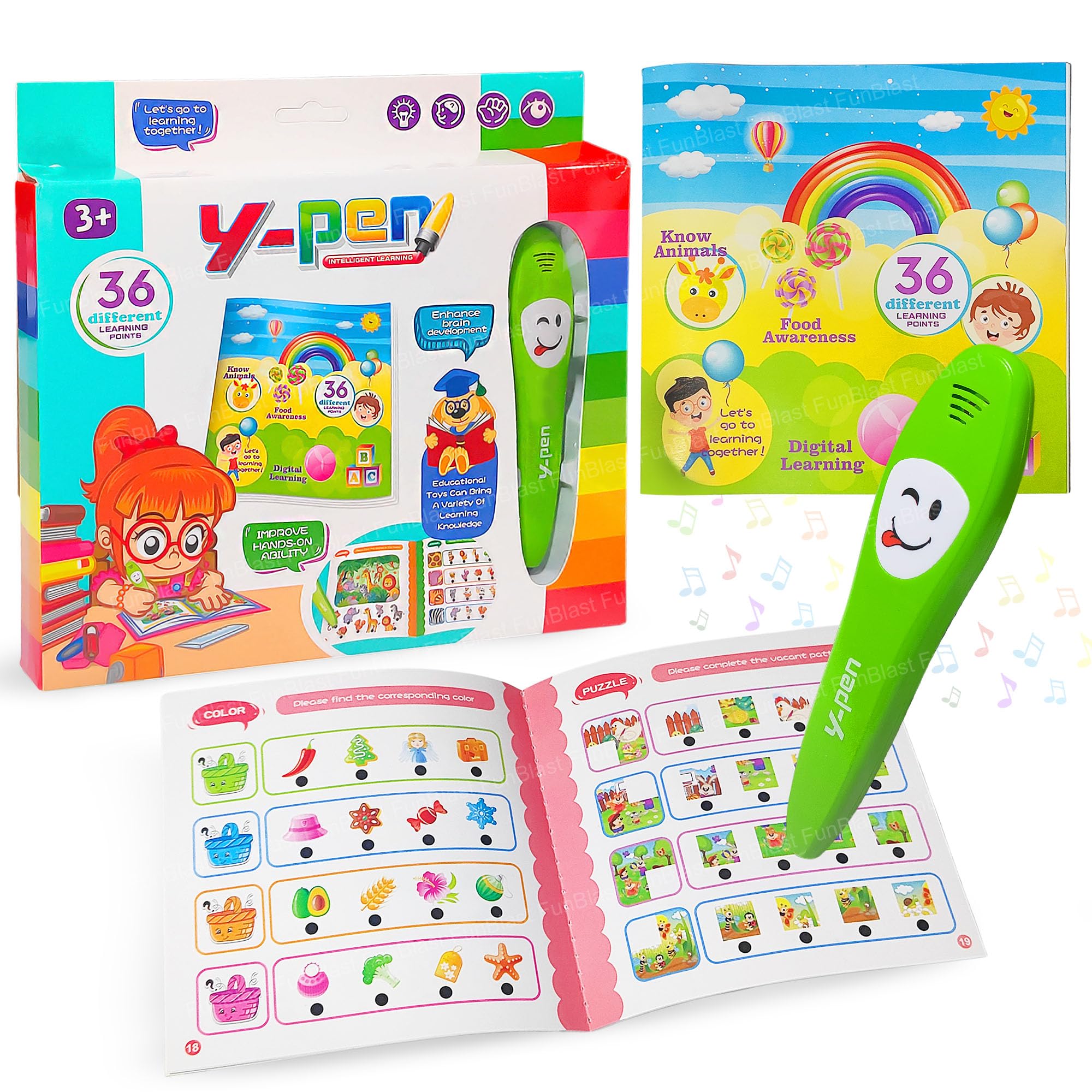 FunBlast Intelligent Learning Book for Kids – 36 Interactive Pages