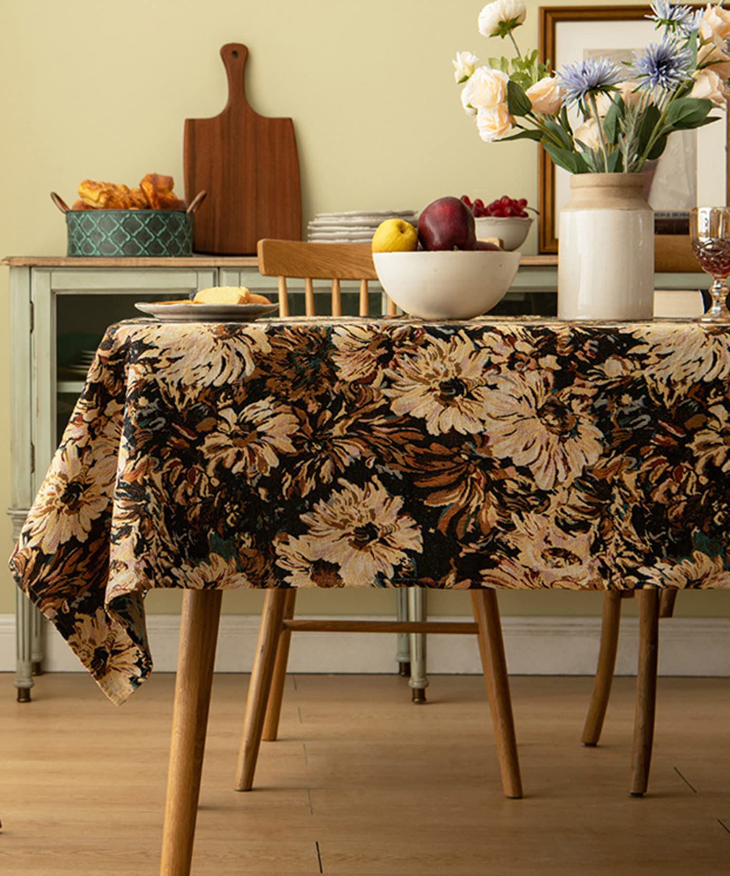 アンティーク　テーブルクロス Amazon｜テーブルクロス レトロ 花 アンティークフラワー 綿混