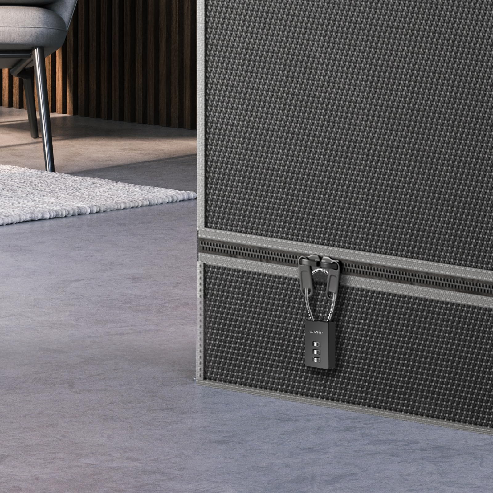 AC Infinity 3-Digit Combination Lock 2-Pack Heavy-Duty Zinc Alloy Padlock with Steel Wire Cable for Grow Tents Greenhouses — view 6