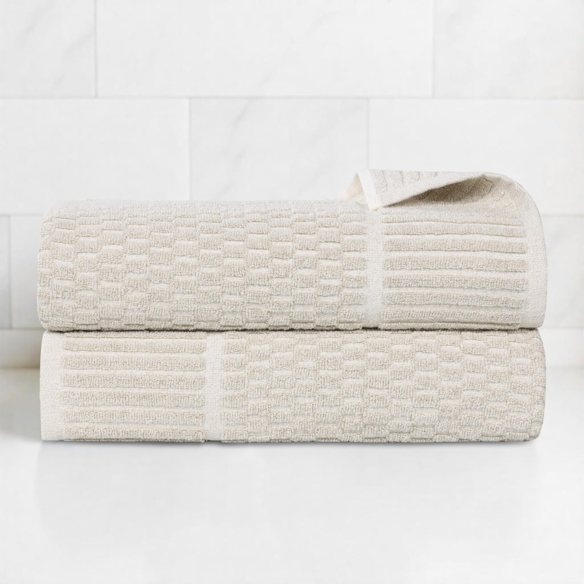 Superior Juno - Toallas de mezcla de algodón de peso medio, para baño de invitados, baño, ducha, spa, felpa, secado rápido, toallas ultrasuaves, esenciales de baño, detalle de borde, juego de 2, color
