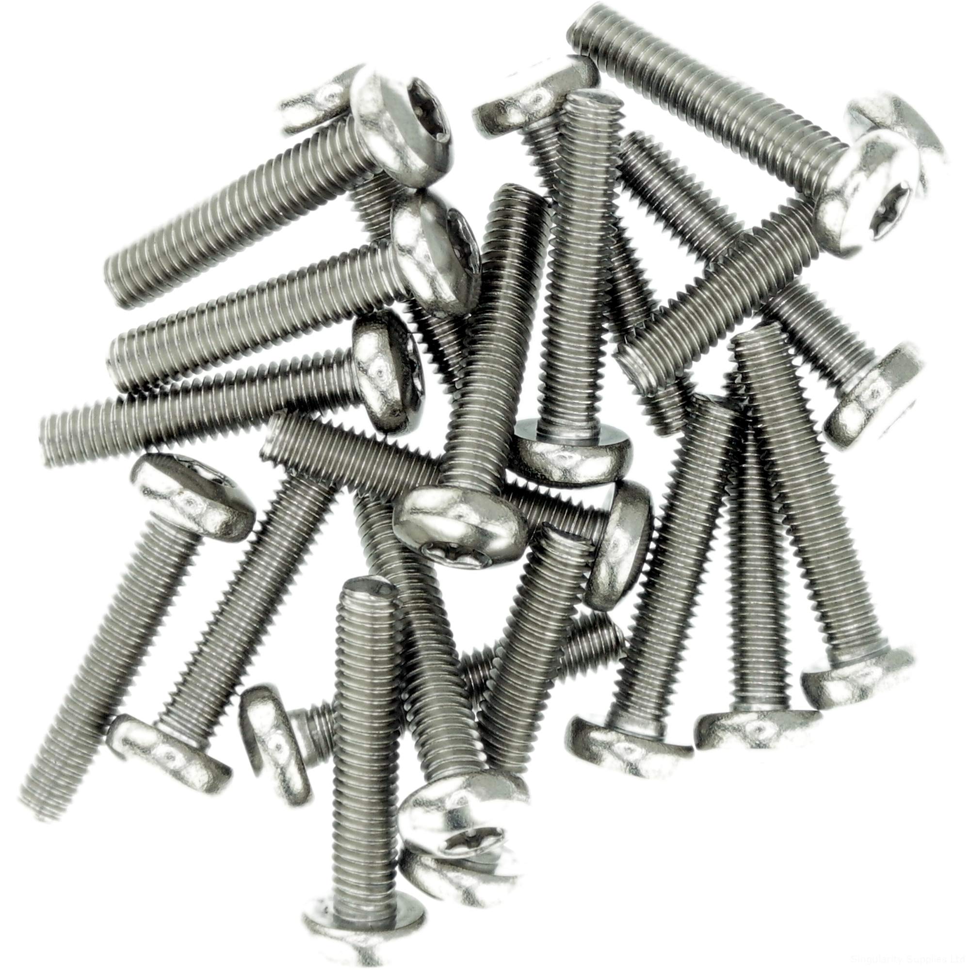 Singularity Supplies M5 (5Mm X 30Mm) Tx Pan Thread Rolling Screw - Stainless Steel (A2) (Pack Of 20)