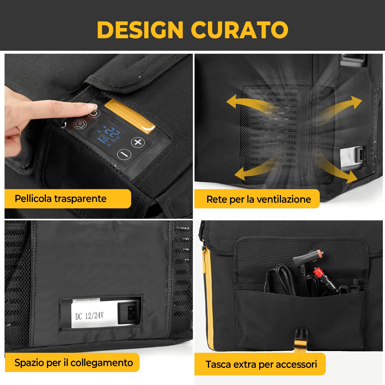 BougeRV CRPRO 20L frigorifero per auto (nero) con borsa per CRPRO20