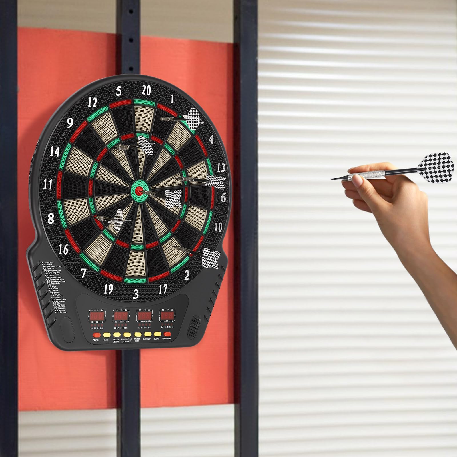 Electronic Dart Board, Dartboard Electronic for Christmas, 6 Darts & & 27 Game Modes, Innovative Dart Machine with Voice