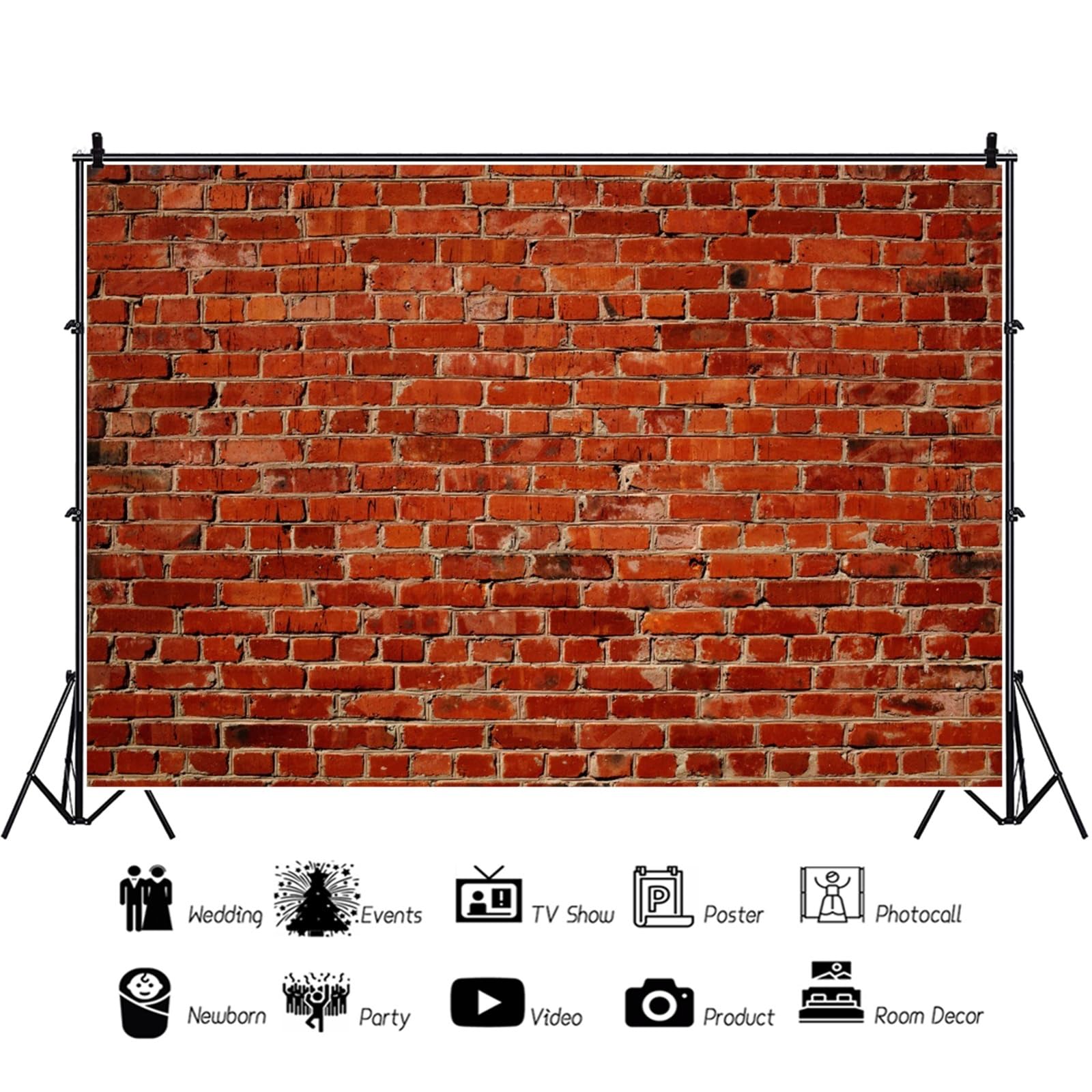 YongFoto 3x2m Vinyl Photography Backdrop Aged Grunge Brick Wall Weathered Texture Background Backdrops Photo Shoots Newborn Lovers Party Adult Kids