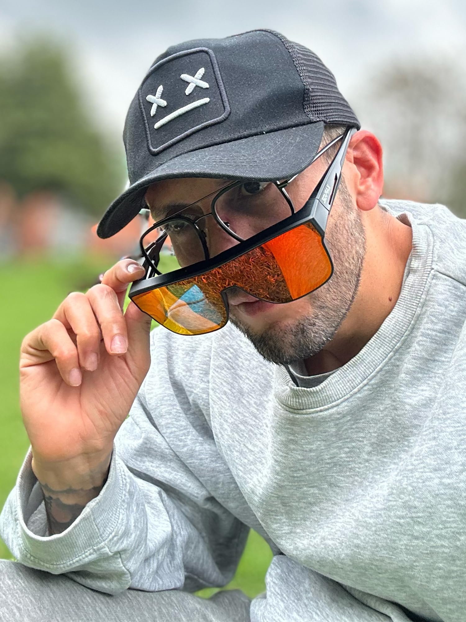 KAPVOE K216 Surlunettes de Soleil Photochromique ou à Verres Colorés | Lunettes de Soleil Superposable Protection UV400 TR90 Cadre pour Cyclisme Conduite Sport et Loisirs