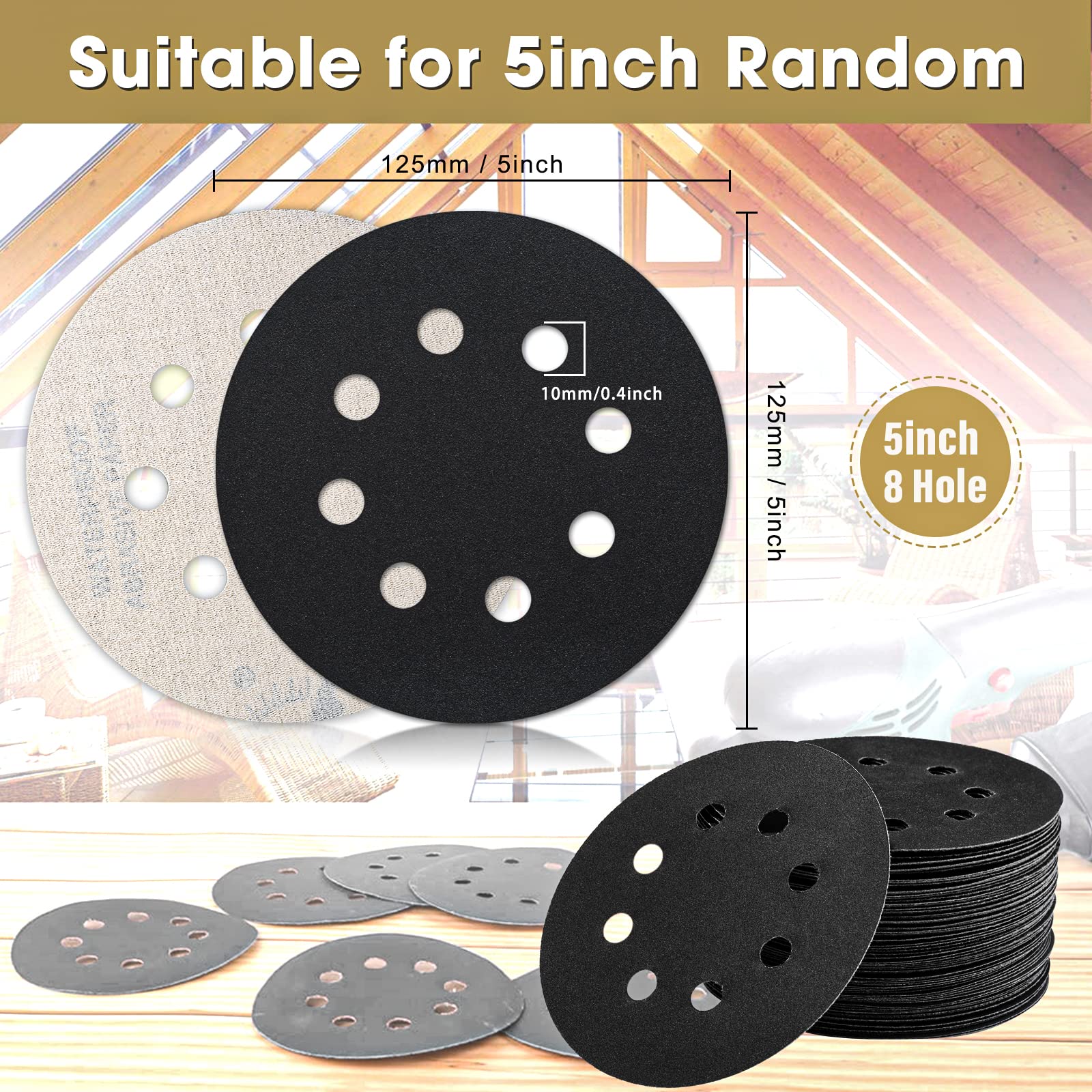 STEBRUAM 50PCS 125mm Dry Wet Sanding Discs 2500 Grit - Image 2