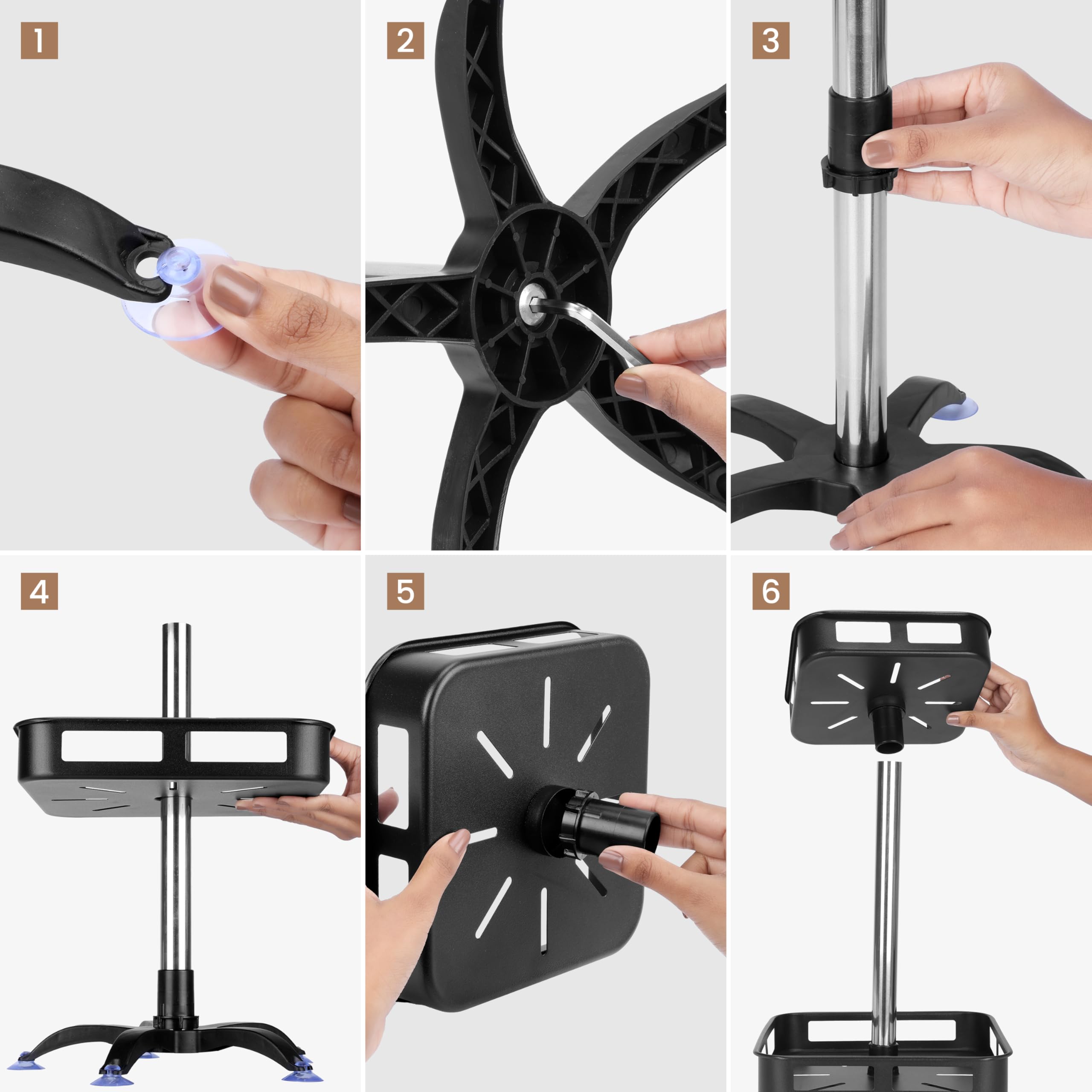 Porta Spezie Girevole A 2 Livelli - Organizer Da Cucina Con Ventose, Salvaspazio - Foto 7