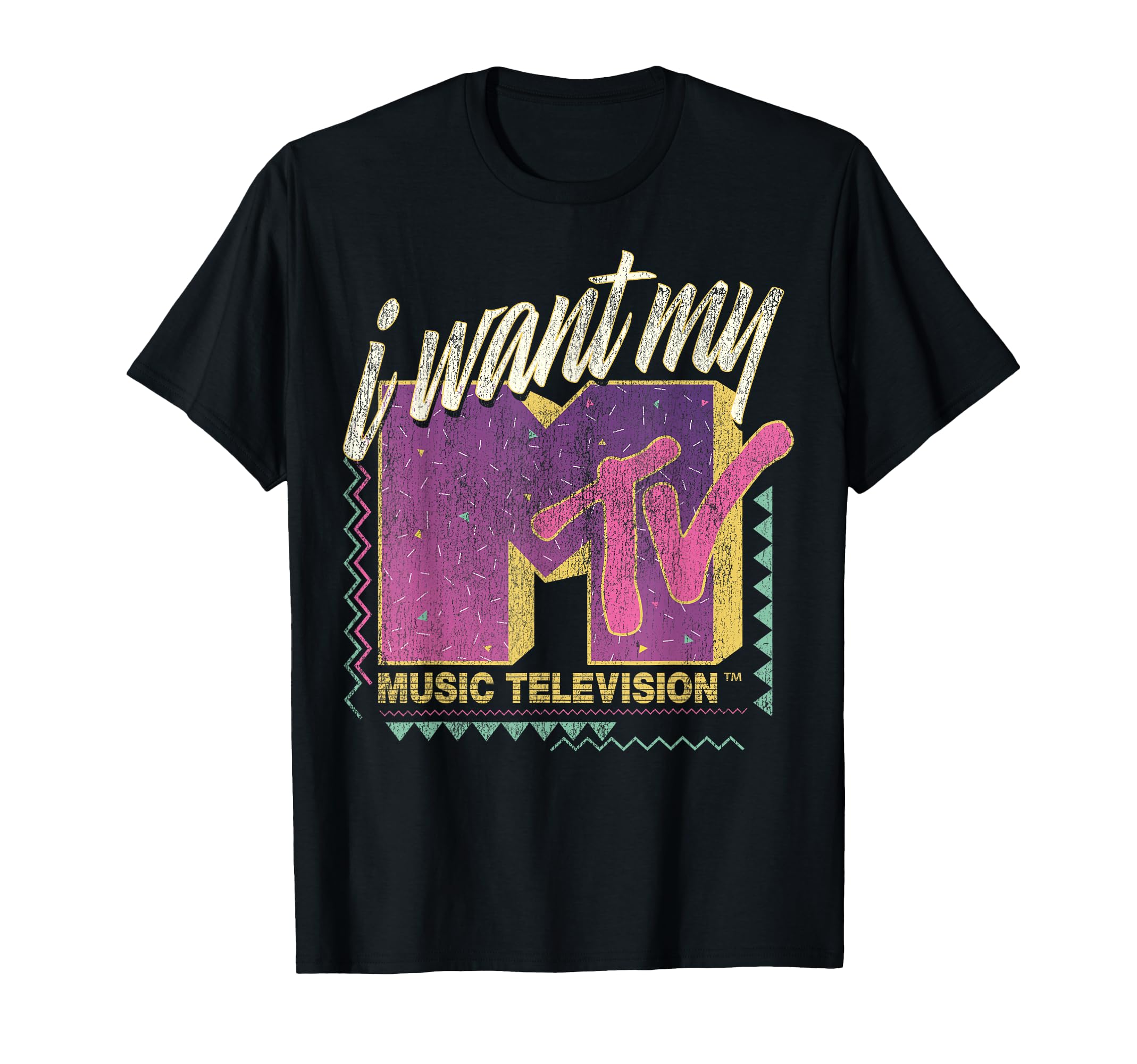 I Want My MTV 90's Retro Colorful Logo Graphic T-Shirt T-Shirt