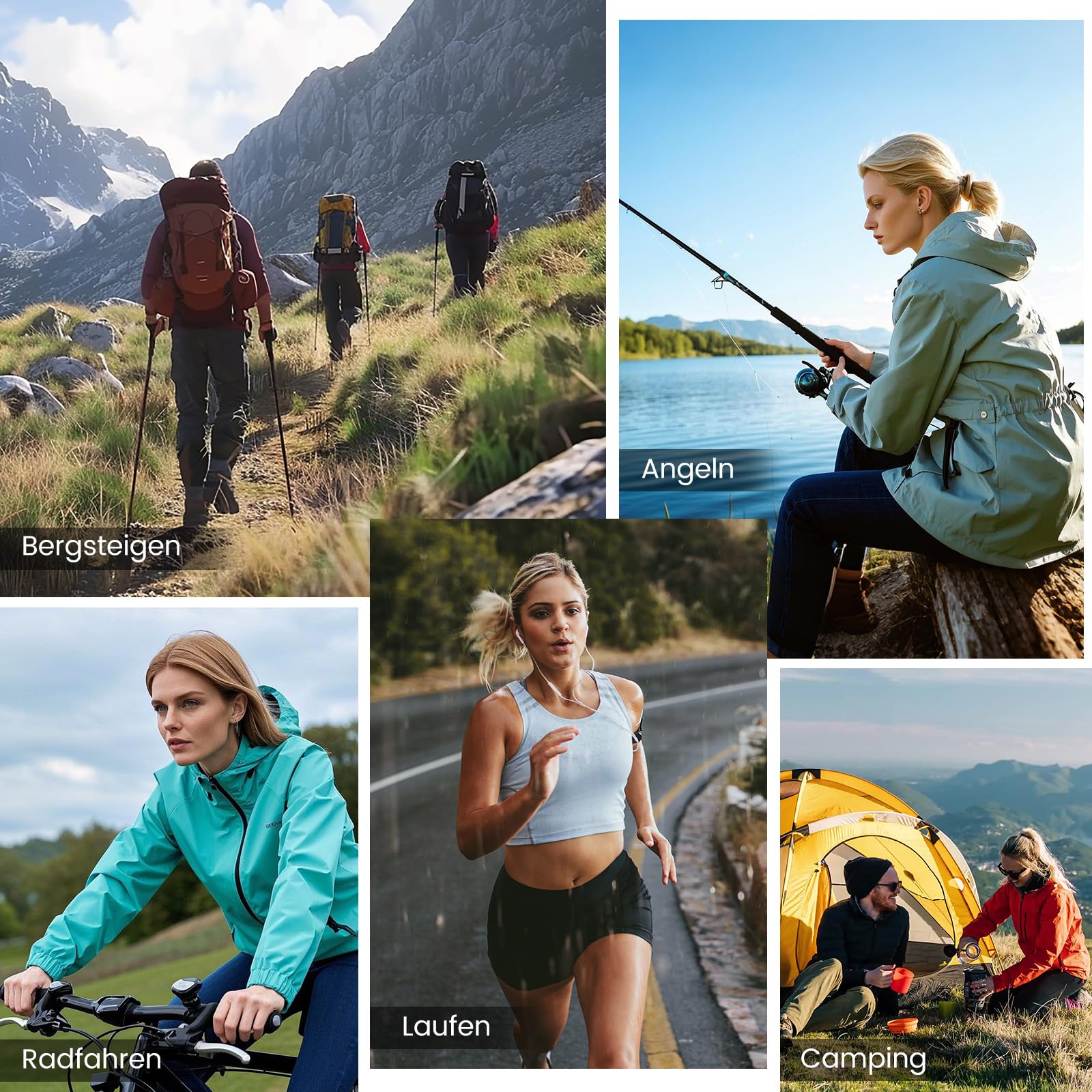 PONCEAU Damen Wasserdichte Faltbar Regenjacke mit Kapuze，Laufjacke Wasserdicht Atmungsaktiv Leichte Jacke Windbreaker Atmungsaktive Packbare zum Wandern Reisen Treking Fahrrad