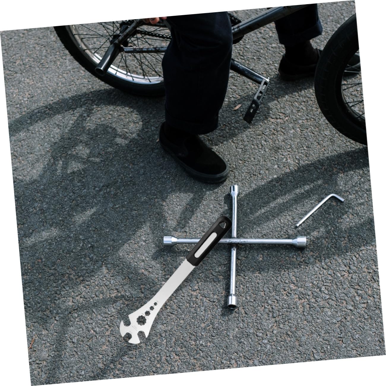 Toddmomy Fahrrad Pedalschlüssel für Rennrad, Stahl und Abs, Langer Griff