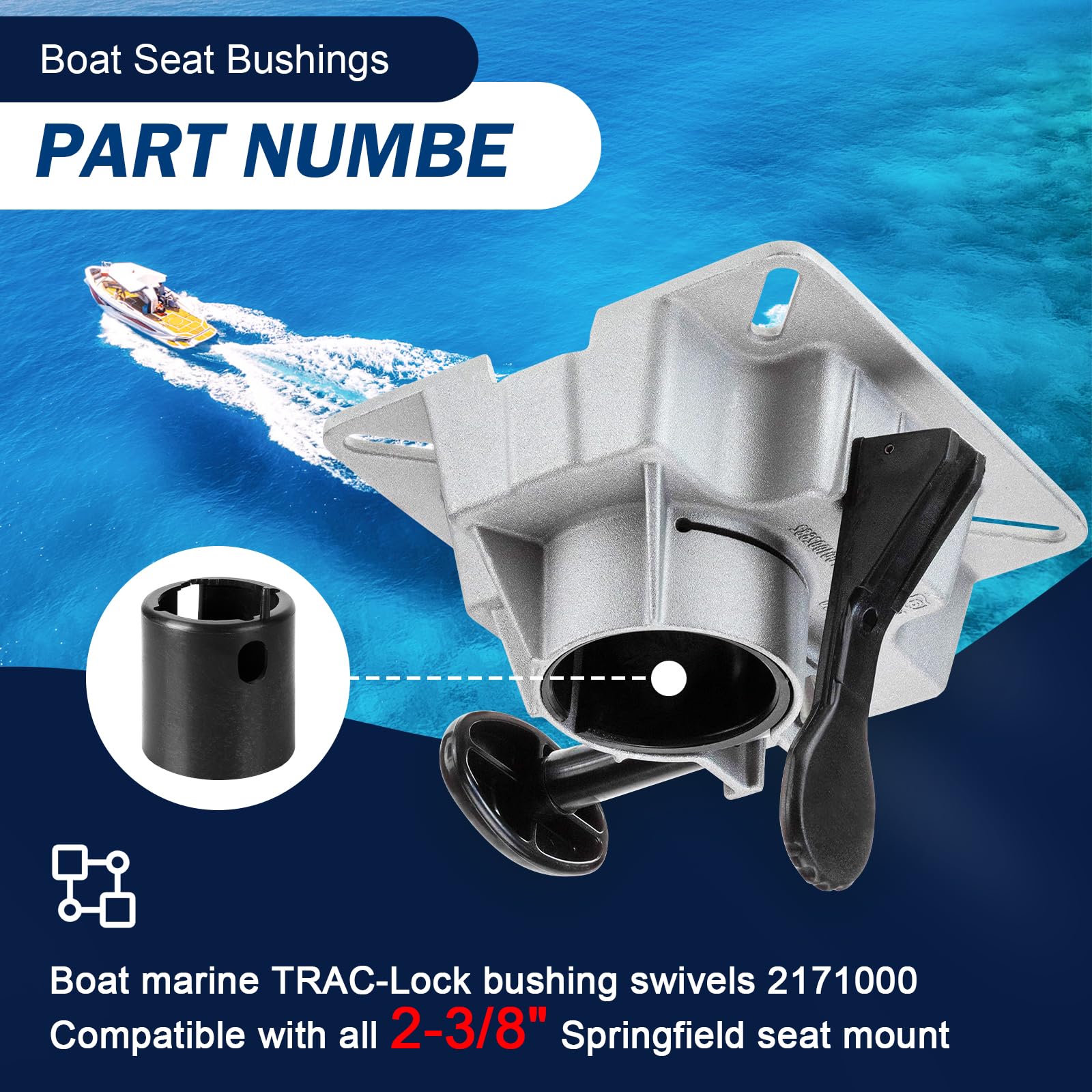 CHAR YONG 2171000 Trac-Lock Boat Seat Swivel Bushing 2-3/8