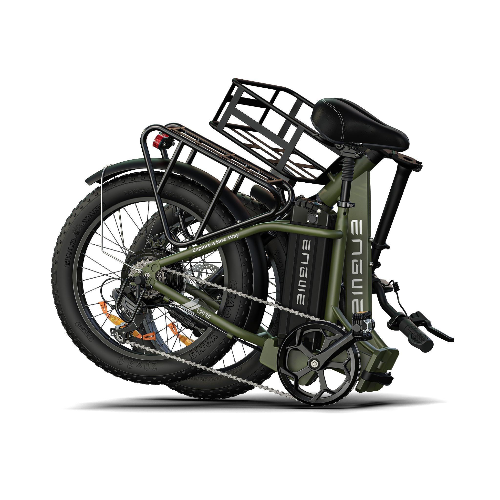 ENGWE E Bike klapprad 20 Zoll, Elektrofahrrad E-Bike Herren Damen, Faltbar Fatbike mit 15.6Ah Wechselakku, Reichweite bis zu 120Km