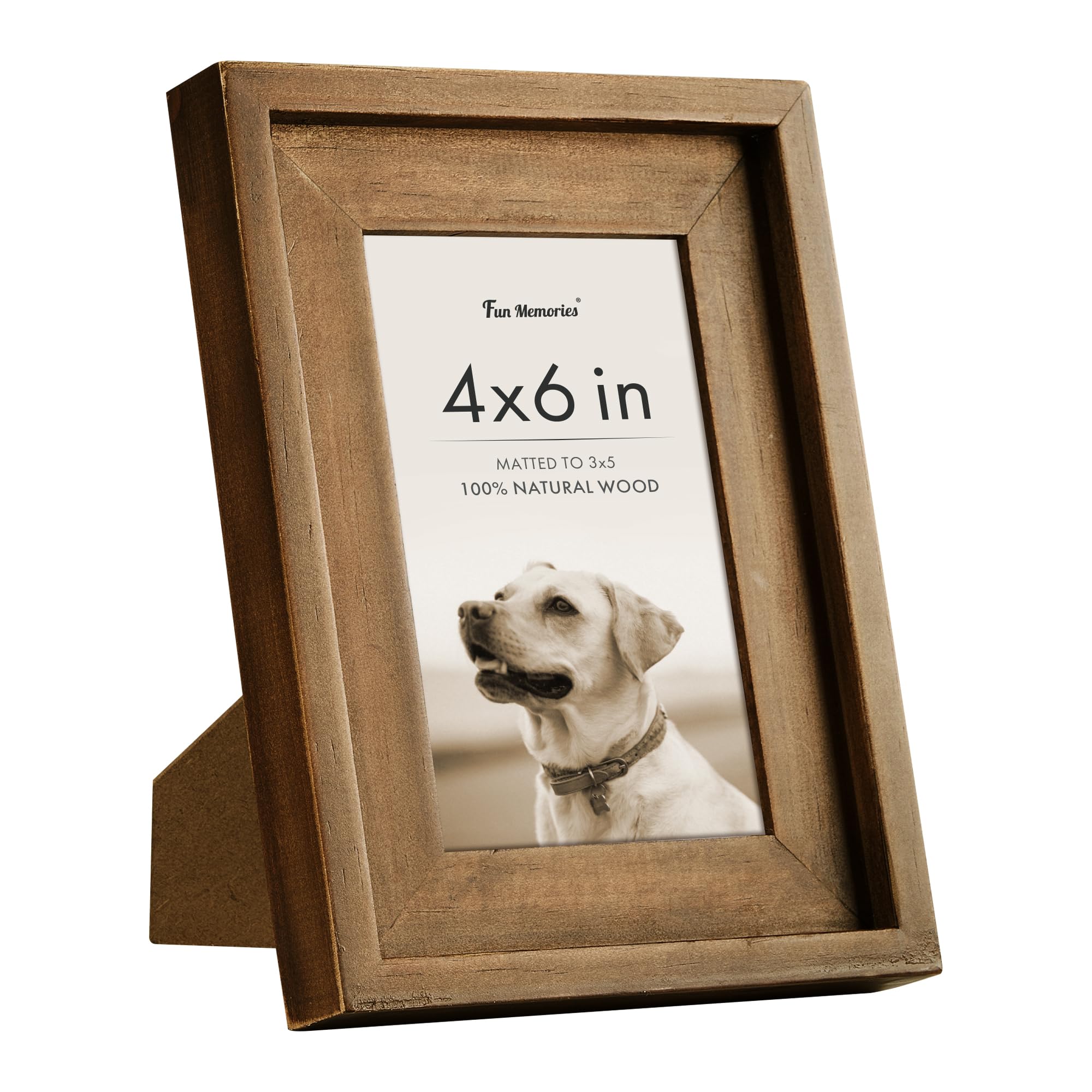 Fun Memories 4x6 Picture Frame, 4x6 inch Photo Frame with 3x5 Removable Mat, High Tempered Glass, Horizontal or Vertical Wall Mounting, Wall Hook Hanging Hardware Included, Wanlut