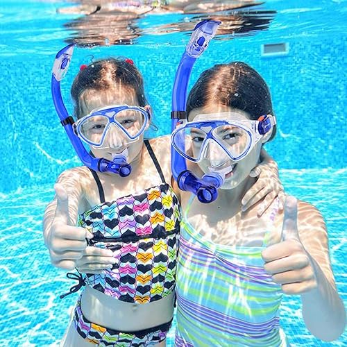 Miniatura 7 de Juego de esnórquel para niños, equipo de esnórquel para niños con esnórquel plegable y gafas de esnórquel antivaho, paquetes de esnórquel, máscara