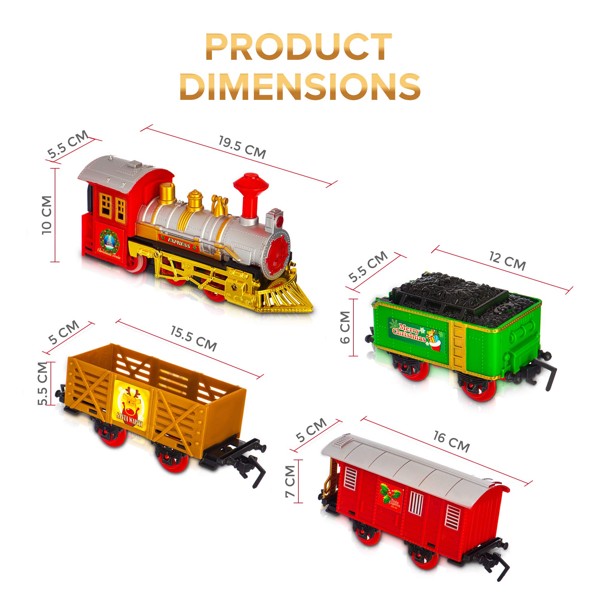 Little Tree Train Set Kids Christmas Toys Set With Smoke & Sound - Electric Toy Train For ...