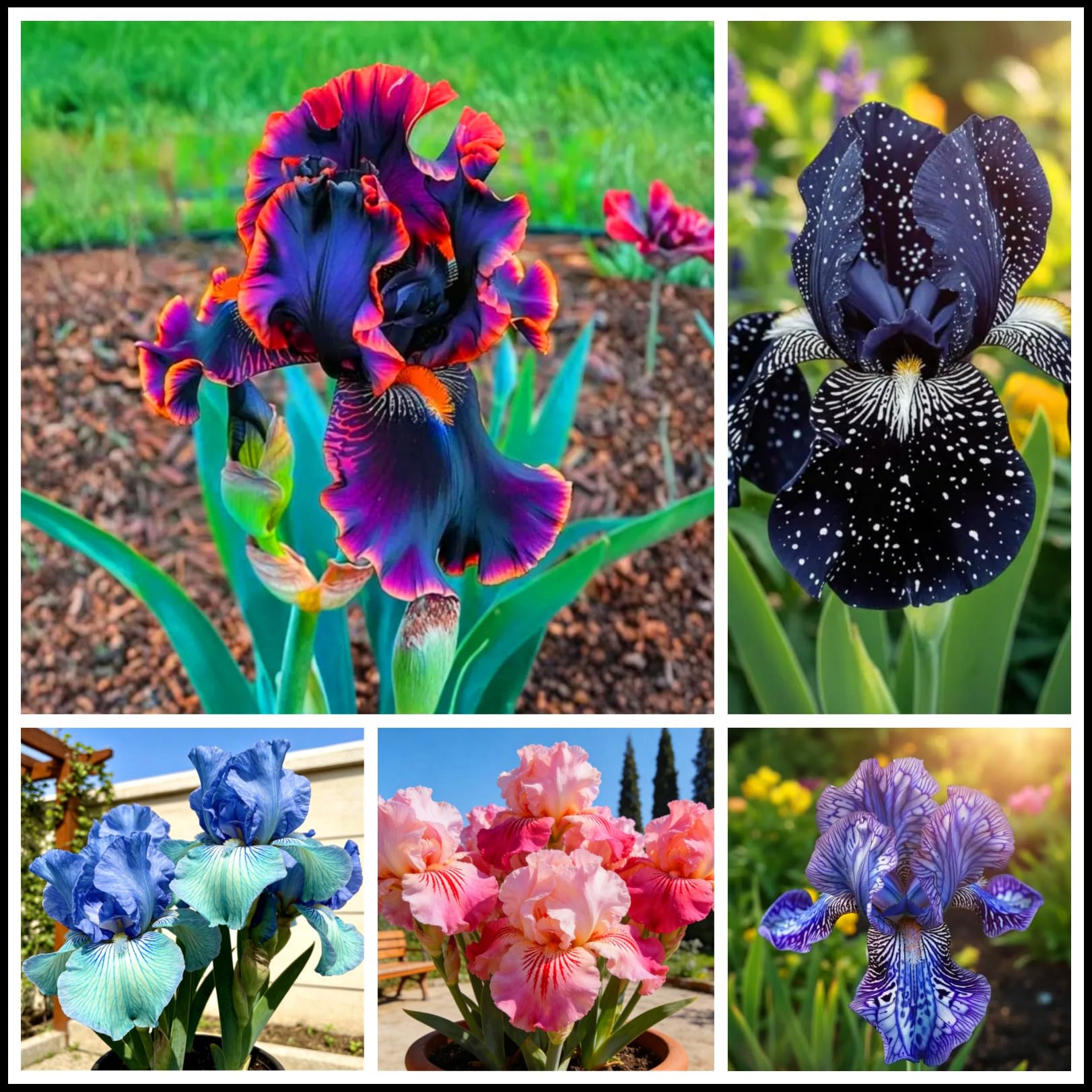Outdoor Iris Bulbs, Now Available for Planting in the UK, Landscaping Flowers, iris Bulbs, Garden Flowers, Plant Bulbs, Natural and organicg-Hardy Perennial, Excellent Display-8 Bulbs-A