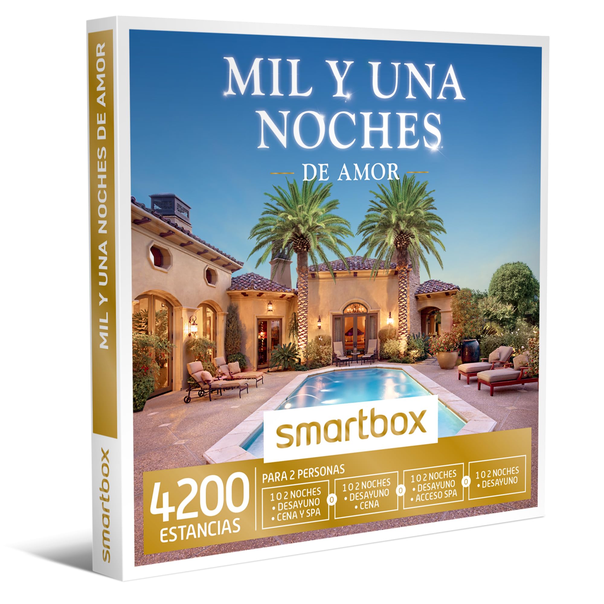 Smartbox - Caja Regalo Mil y una Noches de Amor - Idea 1 o 2 Noches con Desayuno para 2 Personas
