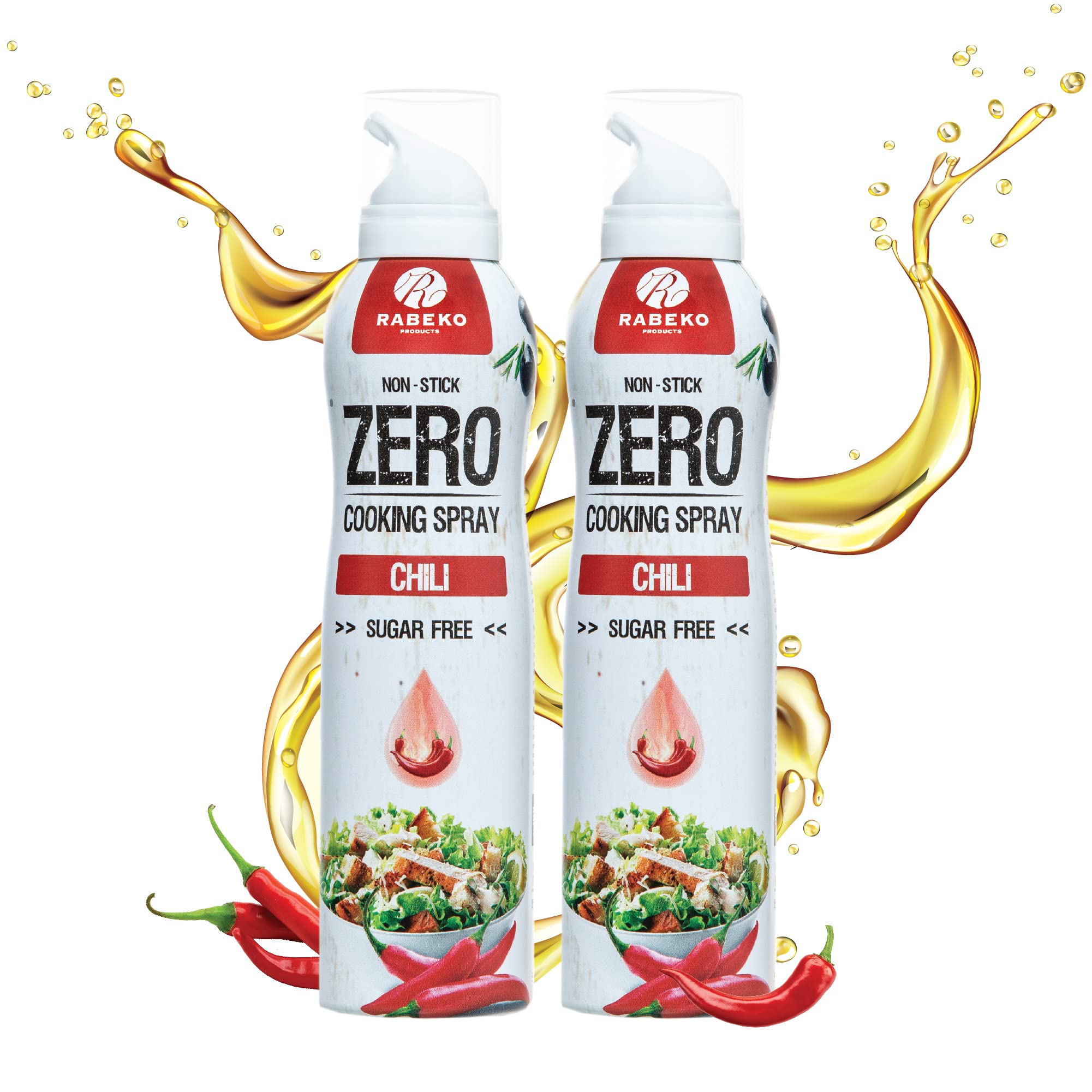 Rabeko Zero spray para cocinar bajo en calorías | HIERBAS ITALIANAS | 800 raciones, 2 kcal por pulverización | Spray para freír, asar y hornear | sin aditivos, sin azúcar|sin gluten 2 x 200ml — view 9