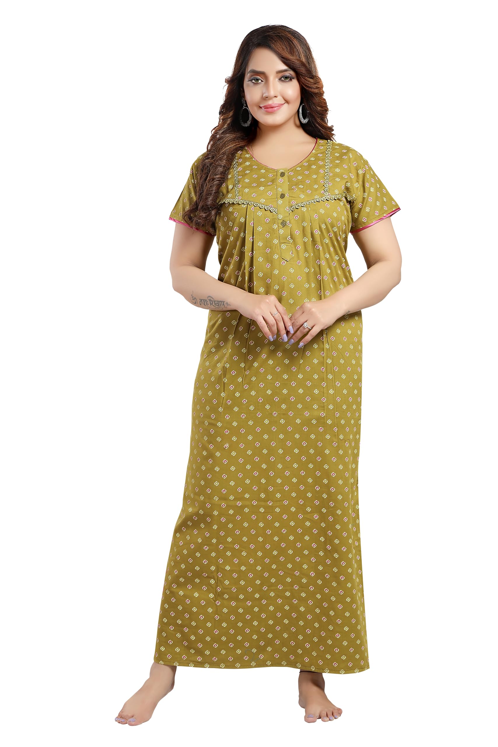 trundz Printed Cotton Nighty with Pocket(204)-picture-10
