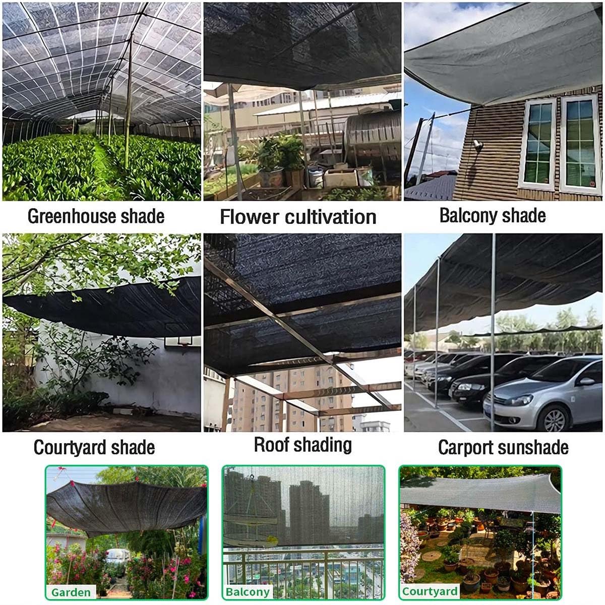 JETJVDEDM 6,1 x 9,1 m Nero Telo ombreggiante per esterni resistente ai raggi UV Rete da giardino con occhielli per serra patio cortile – 70% -90% protezione solare ideale per canili