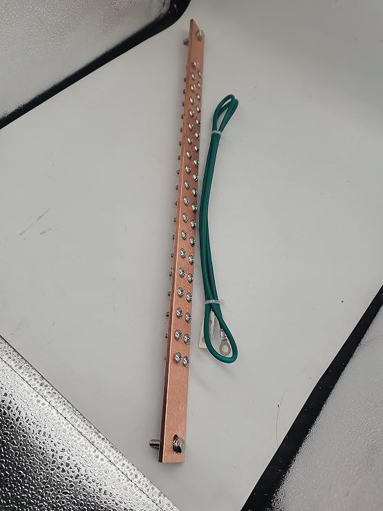 19 Inch Bus Bar Kit with 4 foot Grounding Cable UL Listed for Data Rack/Cabinet/Enclosure (Copper Ground Busbar 19 Inch)