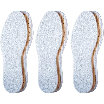 Pedag Summer | Terry Cotton Sockless Insoles | Barefoot Insert | Handmade in Germany | Absorbs Sweat & Controls Odor | Wear Without Socks | Washable | US Women 12/ Men 9/ EU 42 | White | 3 Pair