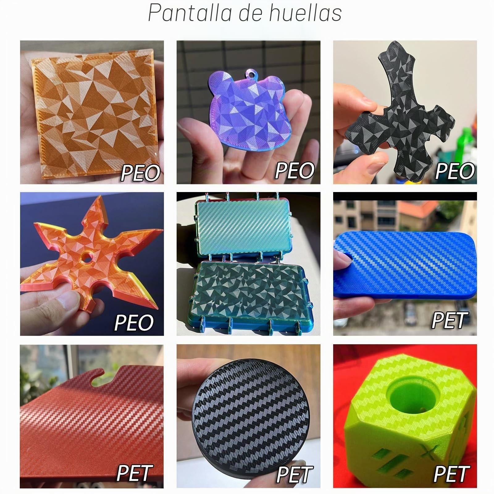 para bambulab placa de impresión PEO PET PEI para Bambu Lab a1, X1C, X1E, P1P, P1S, P2S, X1, placa de carbono texturizada PEO PET de 257x257mm para filamento bambulab