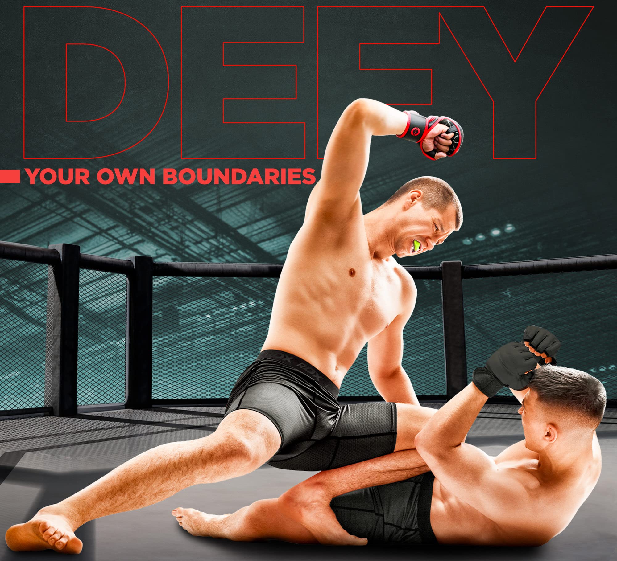 RDX Protège-Dents, Gouttière Coque Dentaire Pour Rugby, MMA, Hockey, Judo, Karaté, Arts Martiaux et Boxe, Respirant et Ajustable, Contient une boîte de rangement unique.