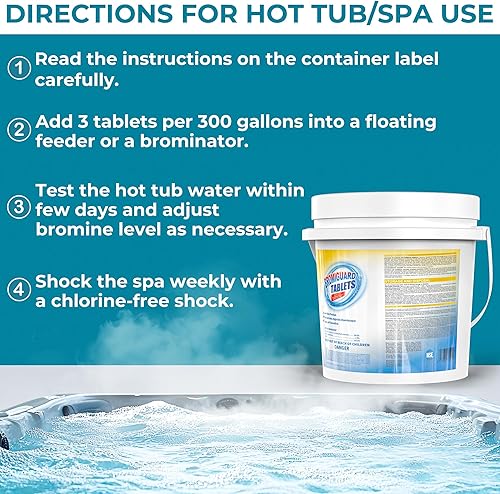 Miniatura 6 de Tabletas de bromo de 1 pulgada  Desinfectante químico bromante para spas, jacuzzis o piscinas interiores  Bajo olor, menos irritación,
