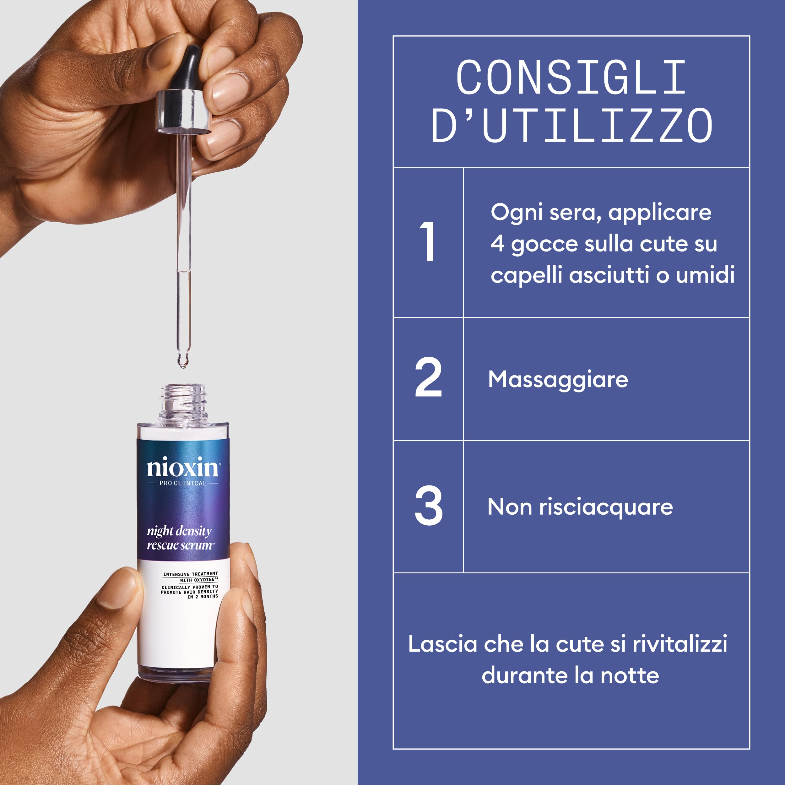 Nioxin Night Density Rescue Serum - Siero Fortificante Notte per Stimolare la Crescita dei Capelli - con Zenzero e Caffeina (70ml)