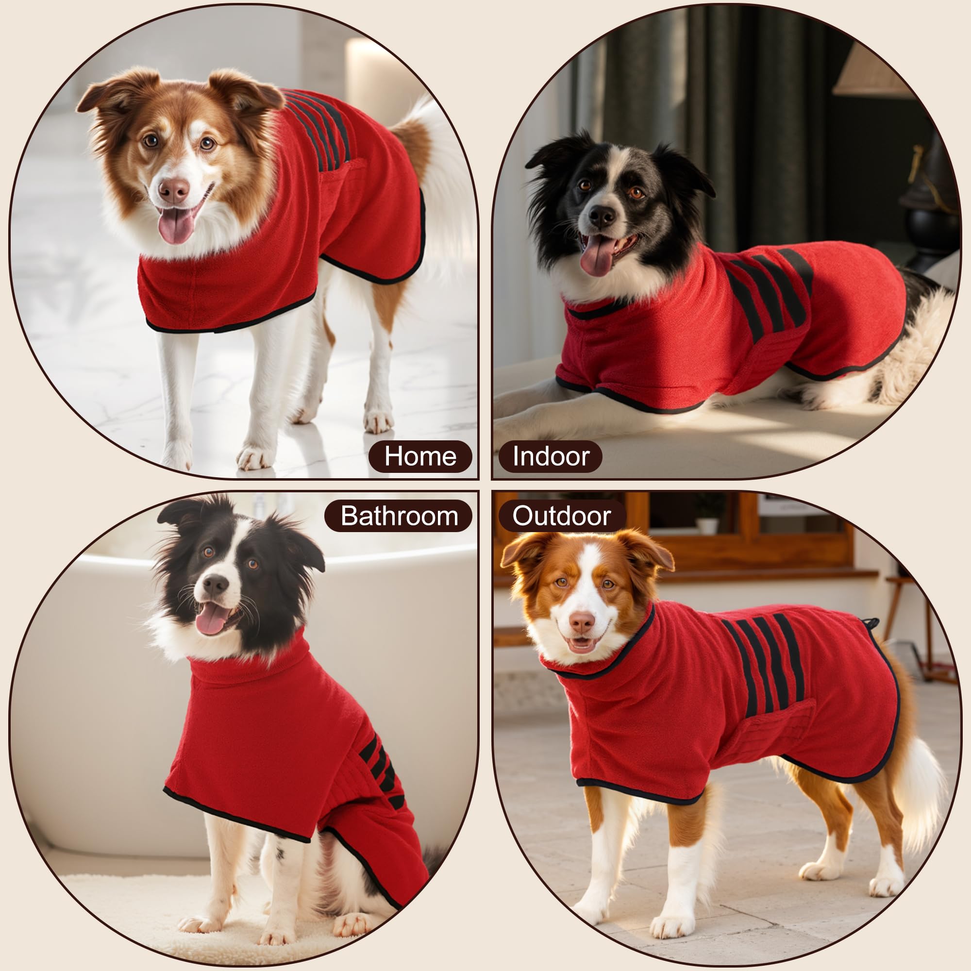 Mikrofaser-Hundebademantel, super saugfähiger Hunde-Trockenmantel | Schnell trocknender Handtuchwickel, verstellbarer Bademantel für kleine, mittelgroße und große Hunde