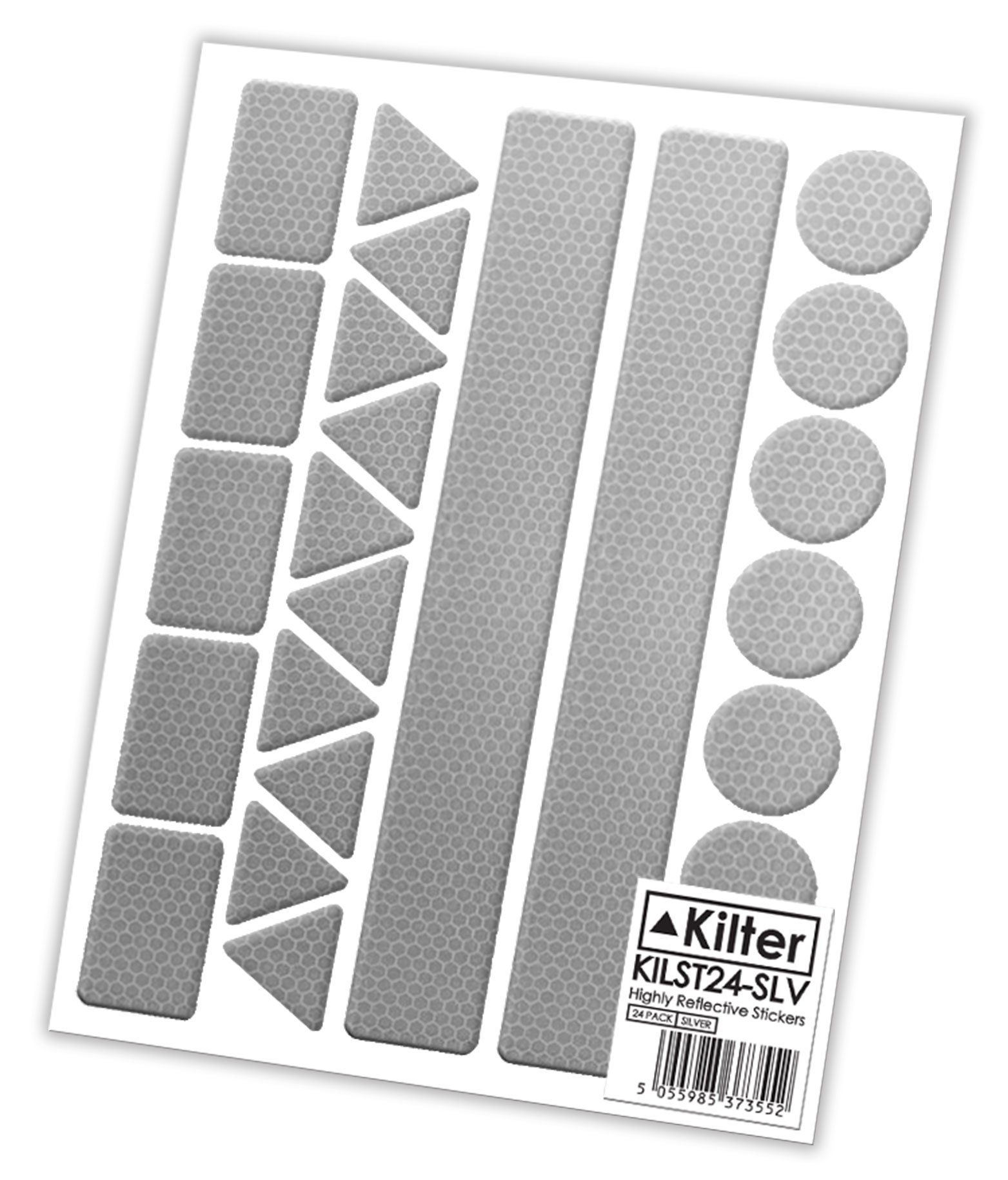 Kilter Highly Reflective Safety Stickers - 5 x 24 Pack - Silver
