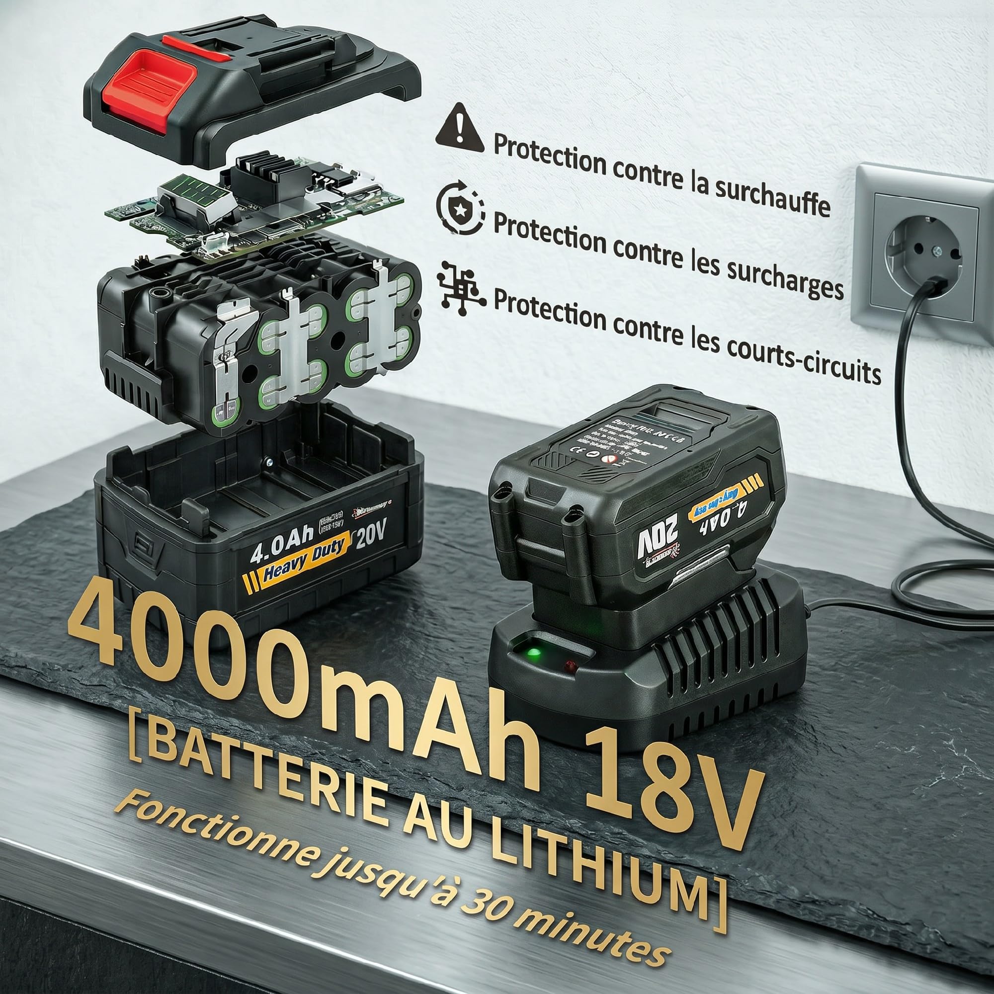 Outsunny Souffleur de Feuilles sans Fil 250 W avec Batterie 4000mAh et Chargeur, 6 Vitesses 149 km/h, pour Nettoyage de Voiture, Feuilles Neige Poussière Débris, Blanc