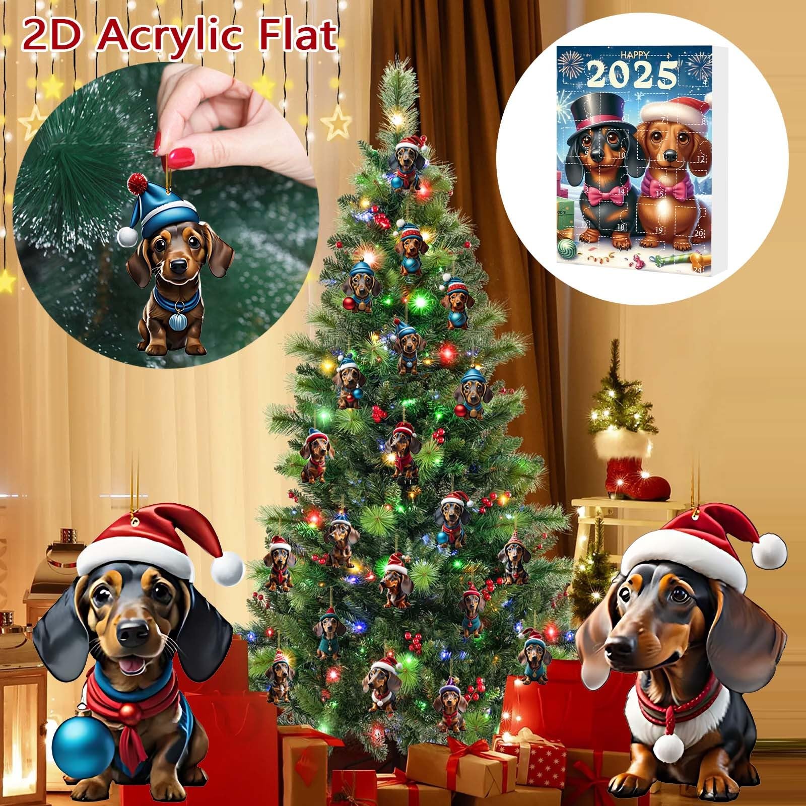 Amazon.com: 2025 Christmas Advent Calendar Dachshund Ornament
