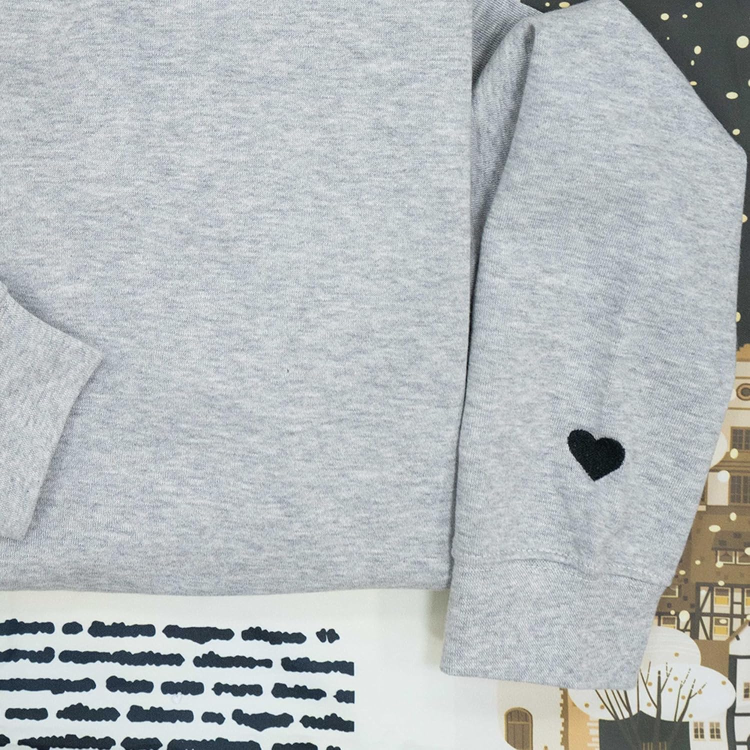 IZI POD - Mom Mama Grandma Embroidered Crewneck Sweatshirt Heart On Sleeve For Women-Gifts For Mom, Grandma, Mimi, Nana, Gigi - Image 2