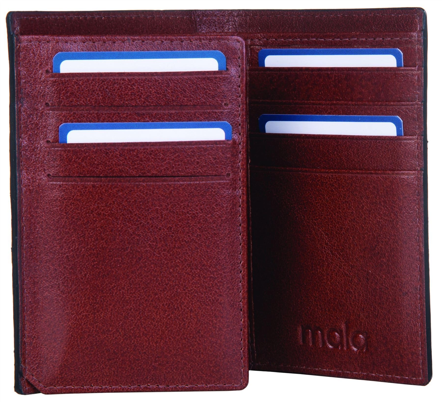 Mala LeatherVintage Football Collection Leather Tri-Fold Wallet 1041_91 Brown, Brown, One Size