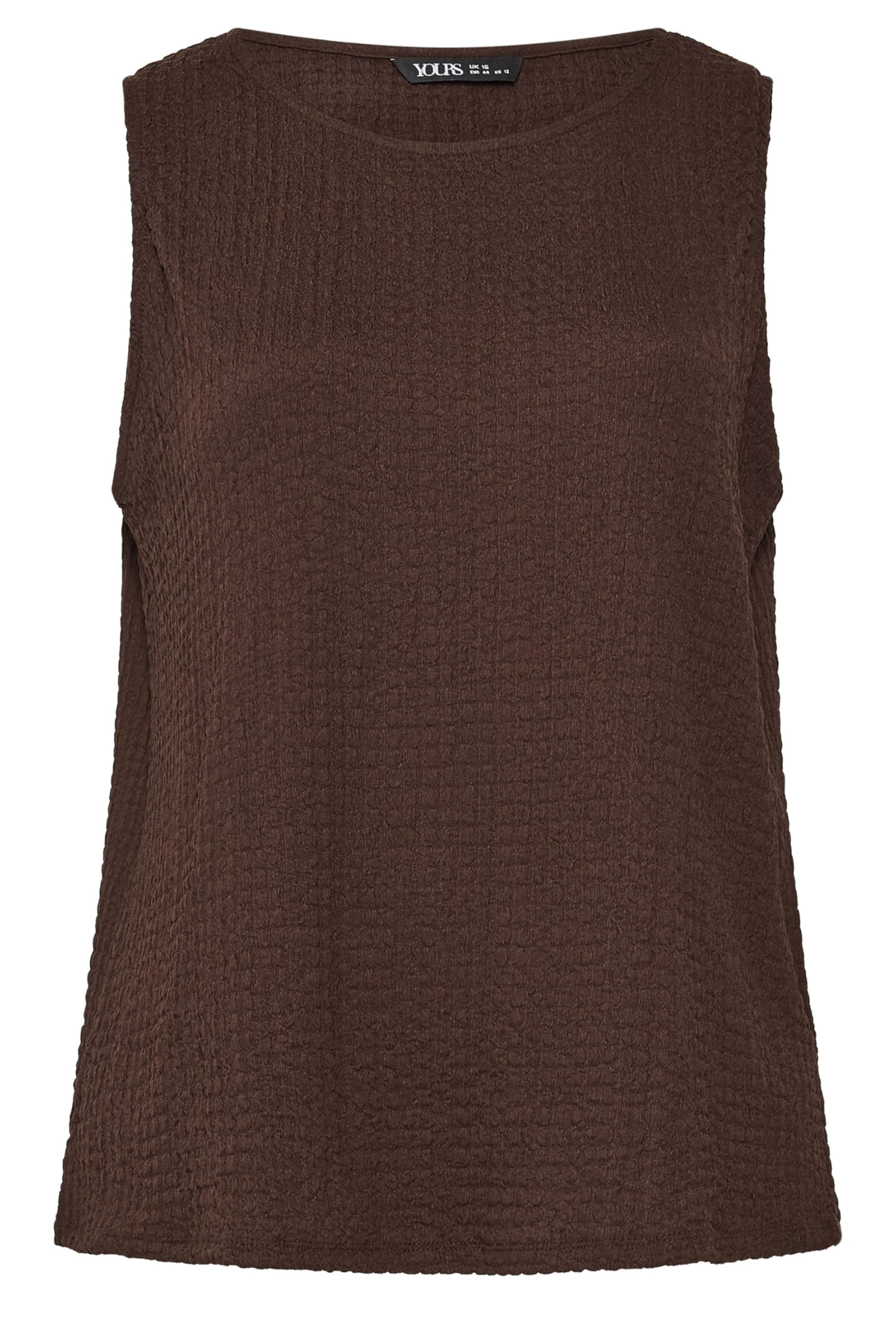 Yours Women's Chocolate Bubble Textured Vest Top In Size 22-24