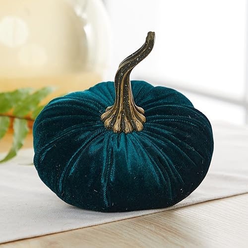 Vista 32 de Set of 3 Velvet 6.25 Inch Pumpkins, fall decor, cozy autumn vibe, tiered tray tablescape, elegant accent decor, Thanksgiving centerpiece, neutral