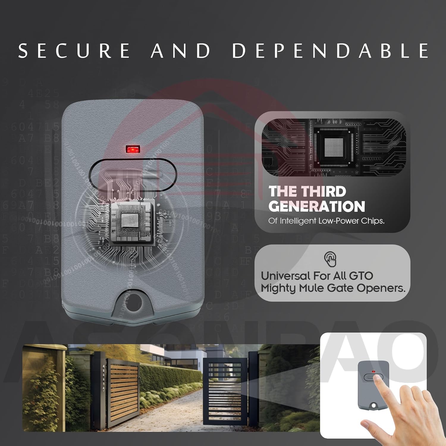 4 for Mighty Mule GTO Gate Opener Remote FM135 MMT103 RB741【5 Year Warranty】