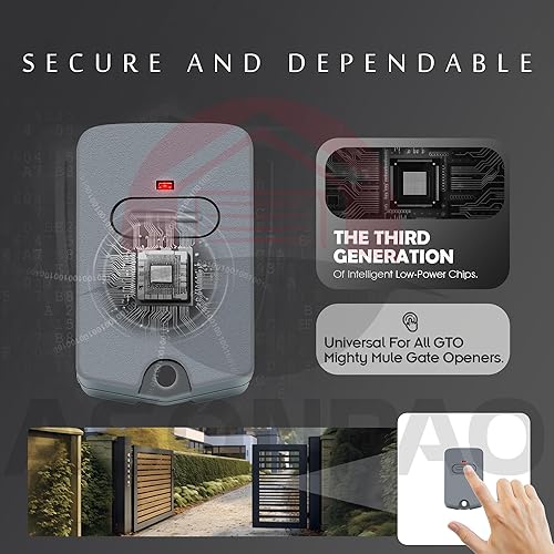 Miniatura 4 de RB741FM135 318MHZ 9DIP Transmisor de control remoto para GTO Mighty Mule Linear Pro Access Gate Opener (M-2Pak) 3 años de garantía