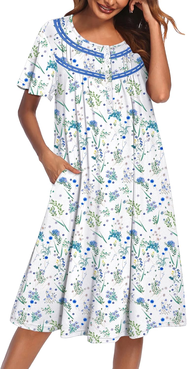 Ekouaer Moo Moos for Women House Dress with Pockets