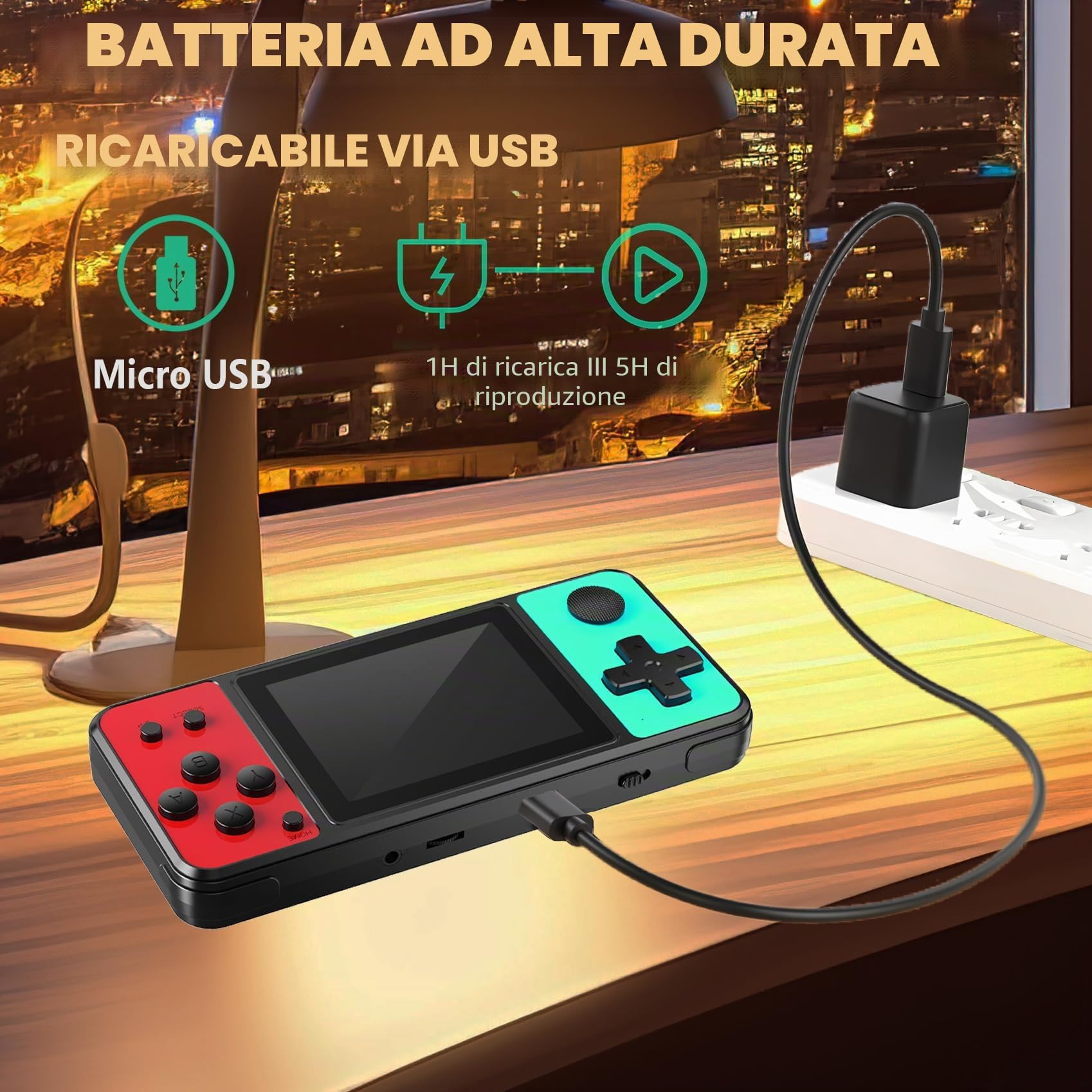 Giochi portatili a 32 bit - 139 videogiochi integrati - Display IPS da 3" ricaricabile - Giocatore arcade portatile - Giocattoli elettronici per bambini
